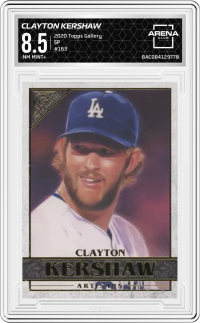2020 Topps Gallery SP Clayton Kershaw #163 ARENA CLUB 8.5