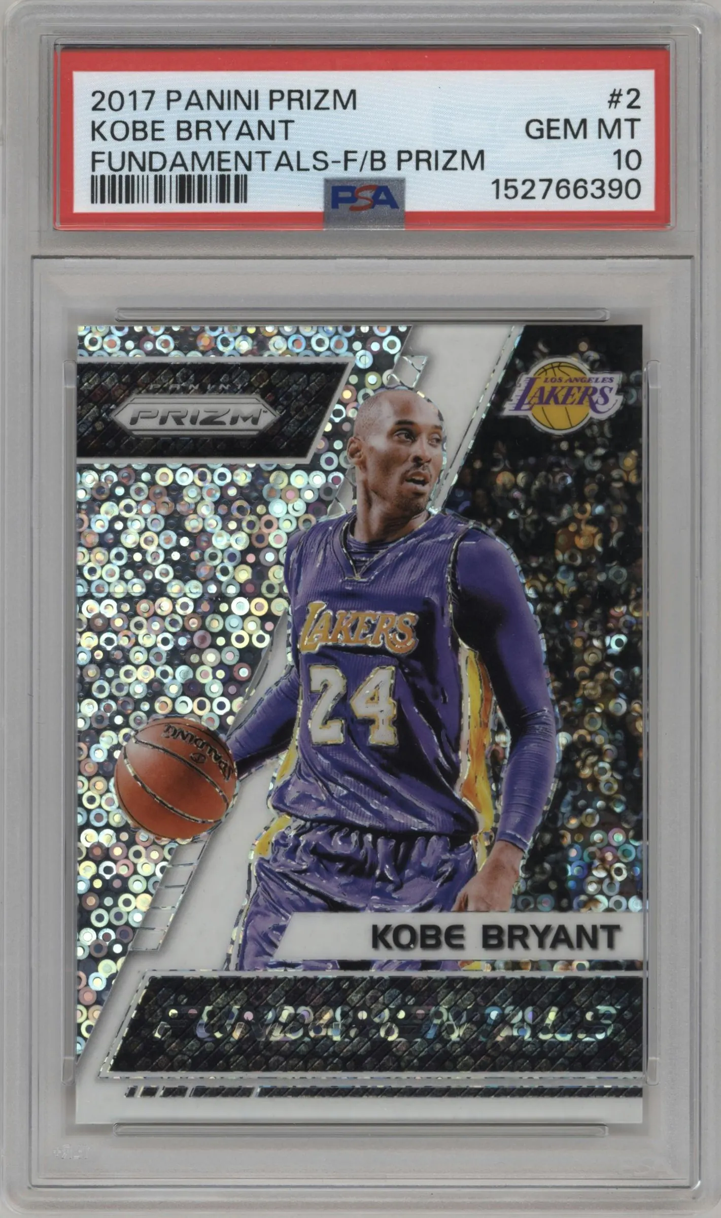 2017 Panini Prizm Fundamentals Kobe Bryant Fast Break #2 PSA 10