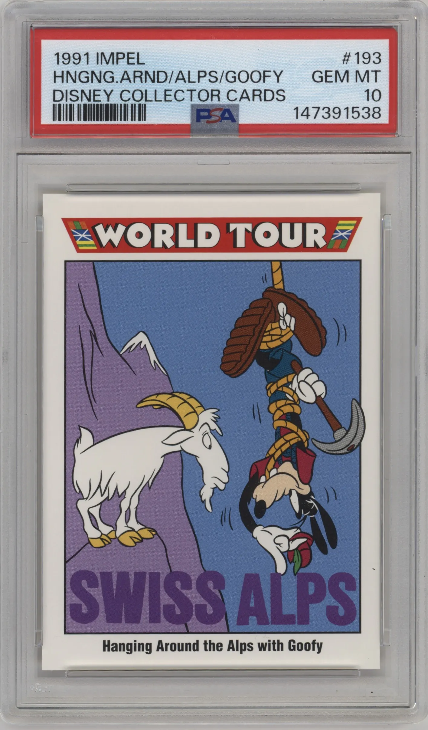 1991 Impel Disney Hanging Around the Alps with Goofy #193 PSA 10