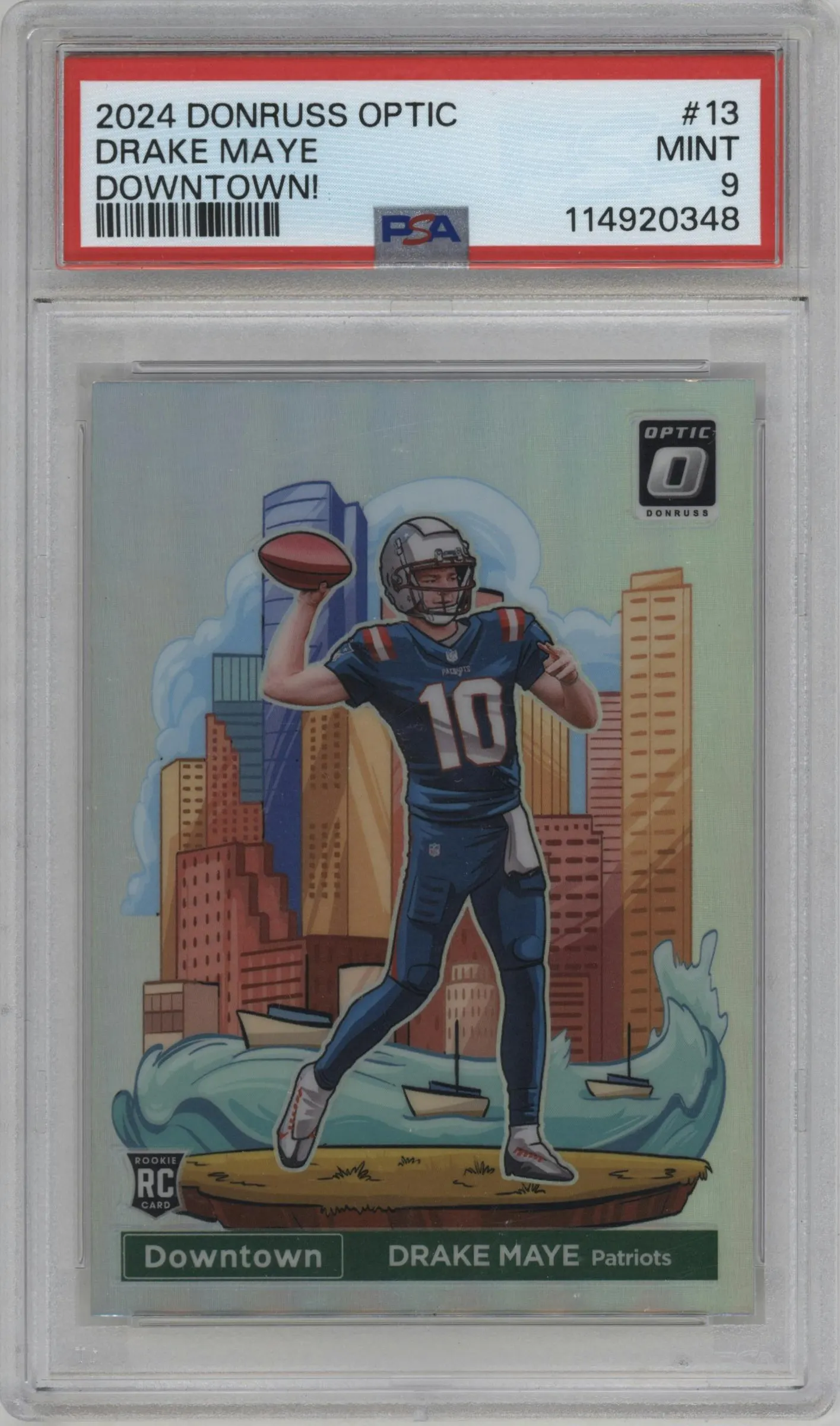 2024 Donruss Optic Downtown! Drake Maye #13 PSA 9