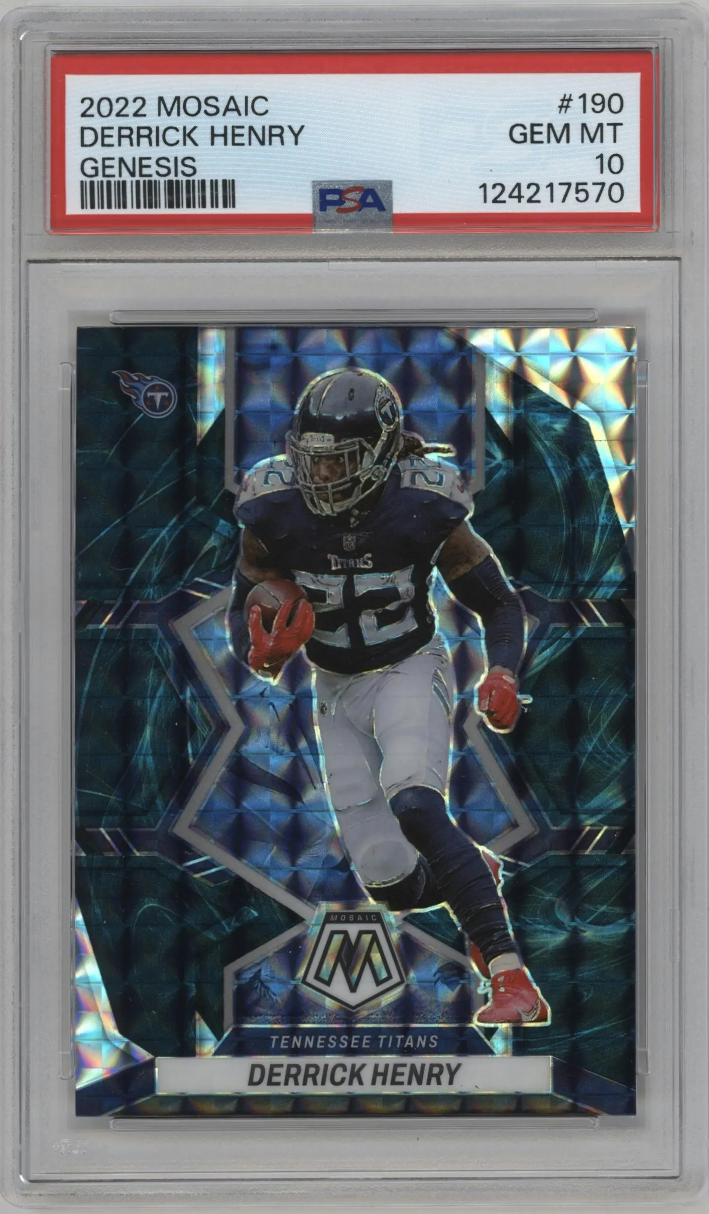 2022 Panini Mosaic Derrick Henry Genesis #190 PSA 10