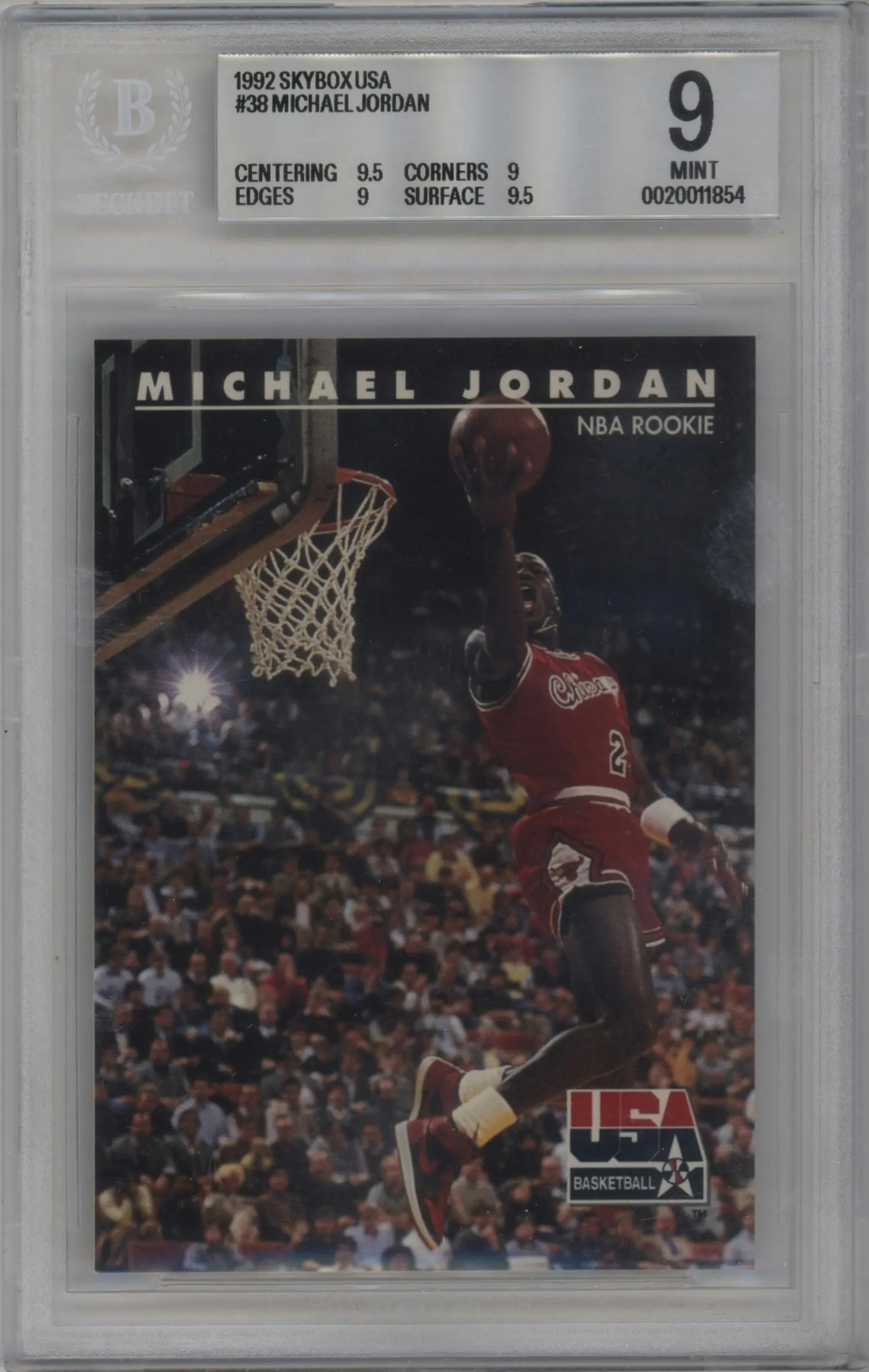 1992 Skybox USA Michael Jordan #38 BGS 9