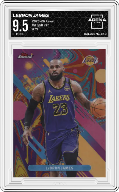 2025 Finest LeBron James Oil Spill Refractor #79 ARENA CLUB 9.5