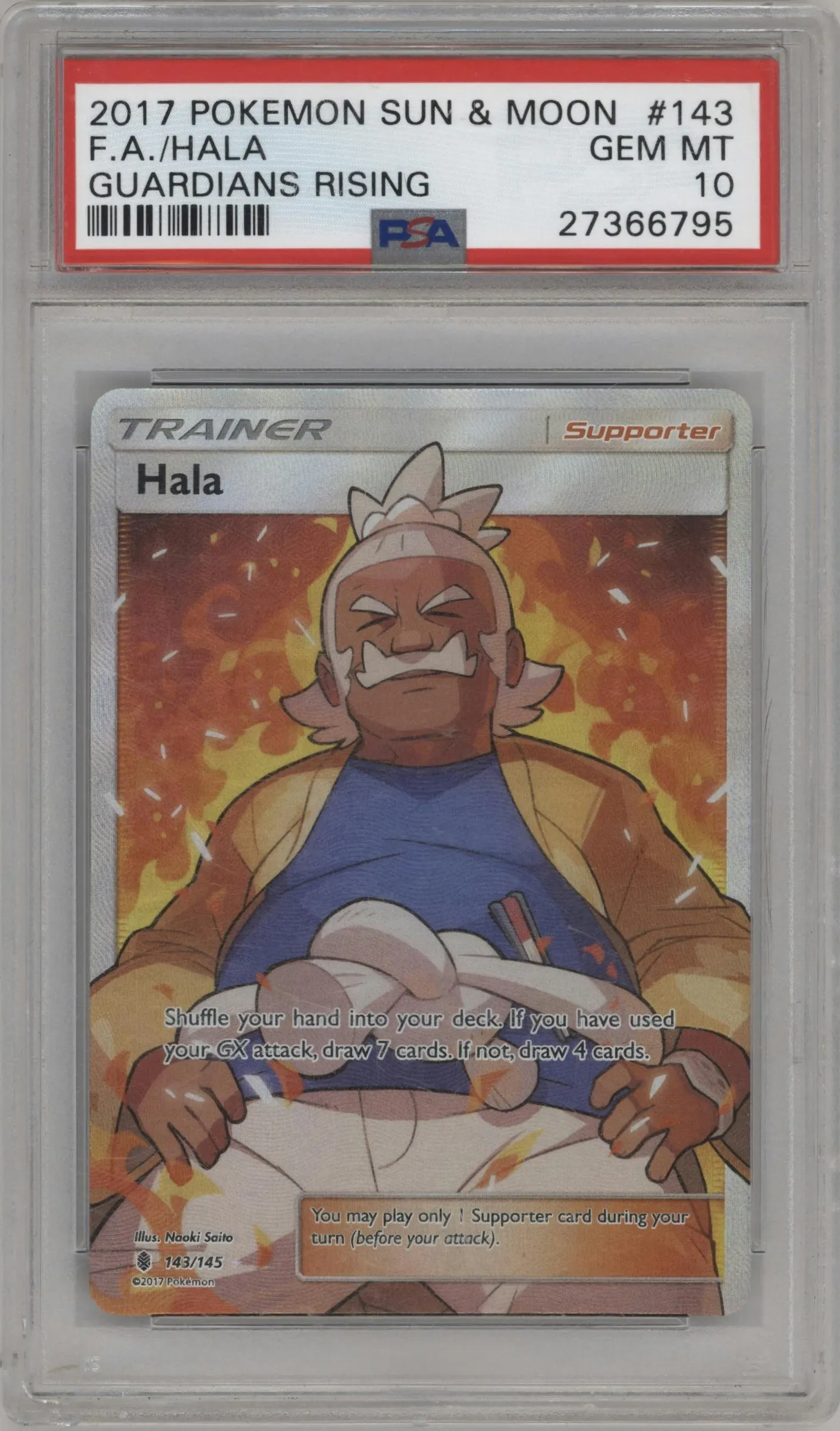 2017 Pokemon S&M Guardians Rising Hala PSA 10