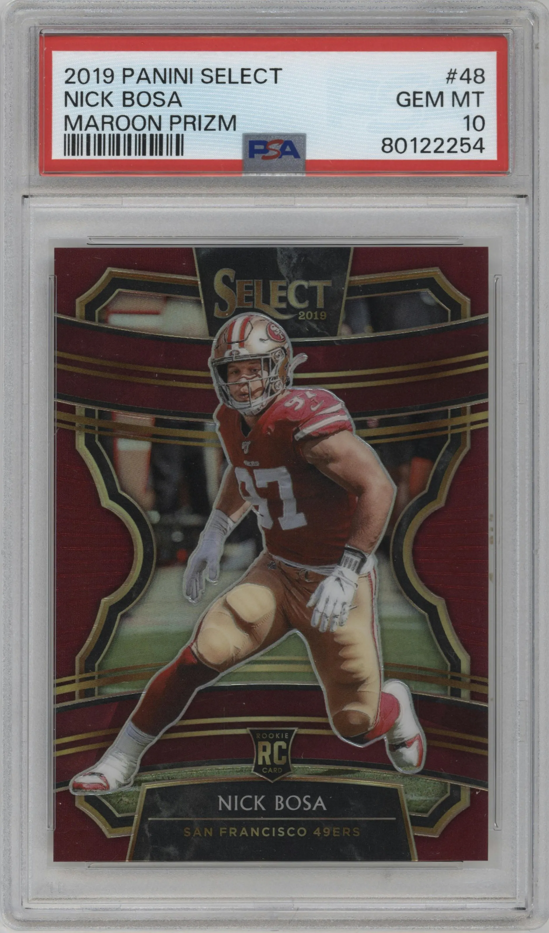 2019 Panini Select Nick Bosa Maroon Prizm #48 PSA 10