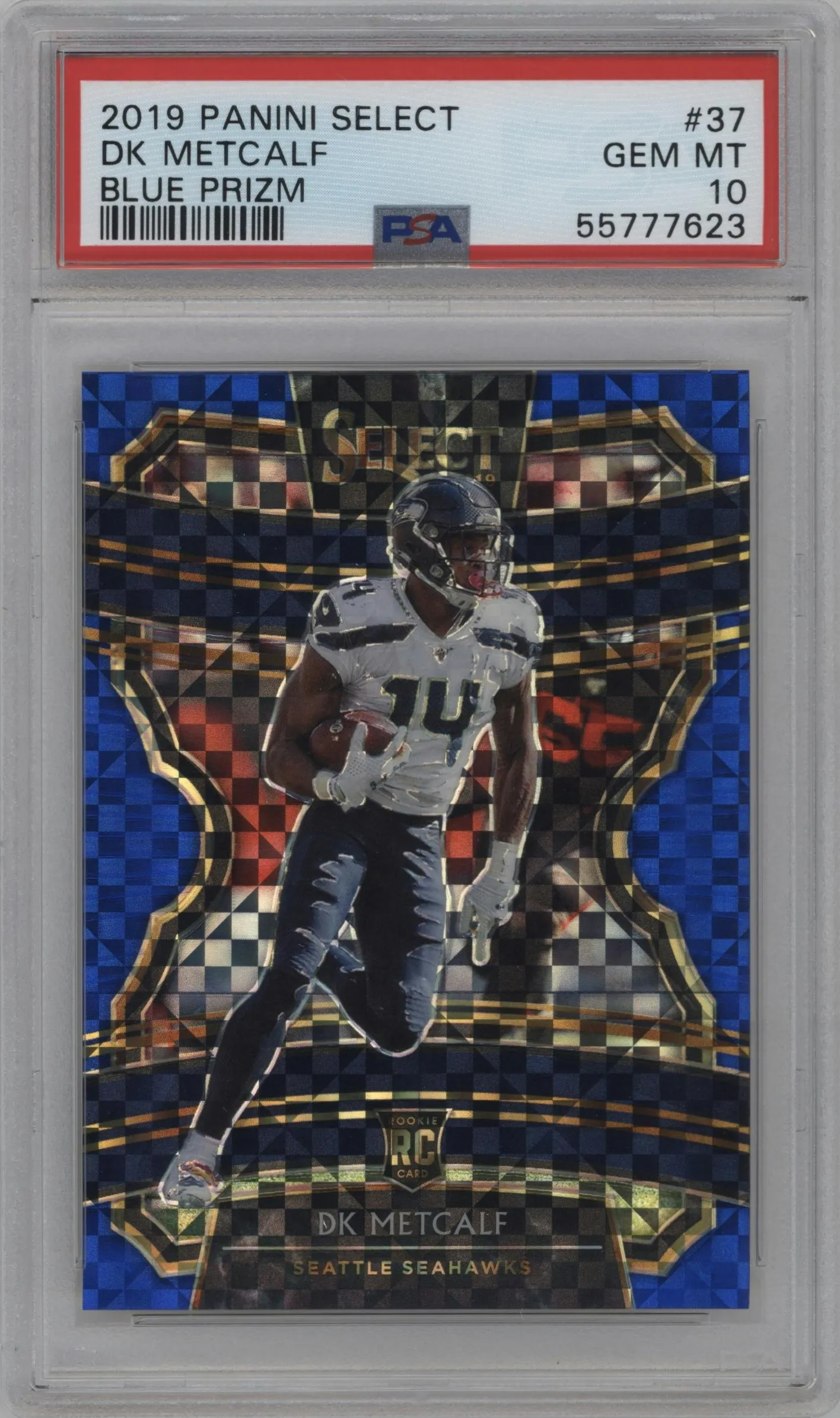 2019 Panini Select DK Metcalf Blue Prizm #37 PSA 10