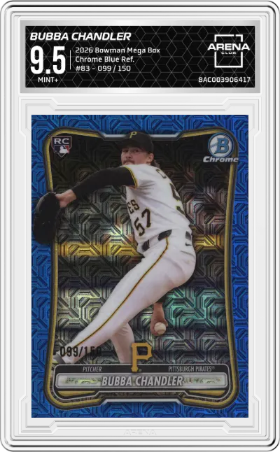2026 Bowman Mega Box Chrome Bubba Chandler Blue Refractor ARENA CLUB 9.5
