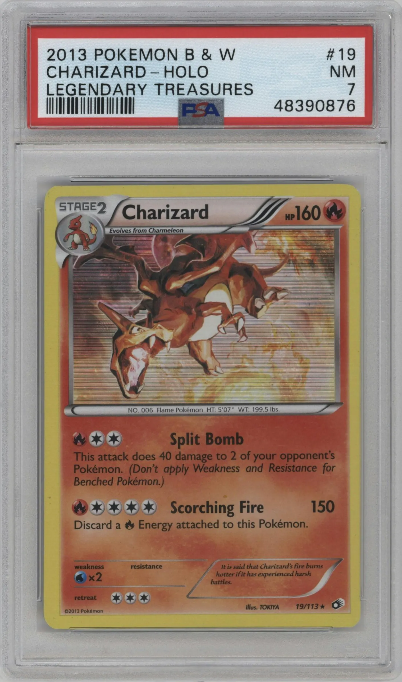 2013 Pokemon B&W Legendary Treasures Charizard #19 PSA 7
