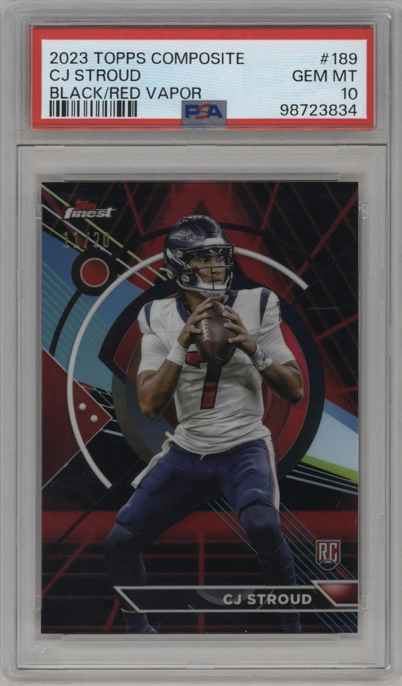2023 Topps Composite Finest CJ Stroud Black/Red Vapor #189 PSA 10