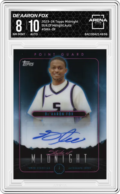 2023 Topps Midnight Strk.Of Mdnght.Auto De'Aaron Fox #SMA-DF ARENA CLUB 8