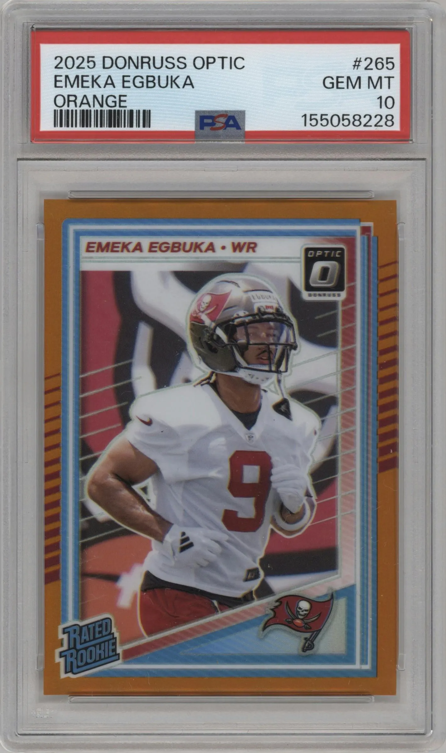 2025 Donruss Optic Rated Rookie Emeka Egbuka Orange #265 PSA 10