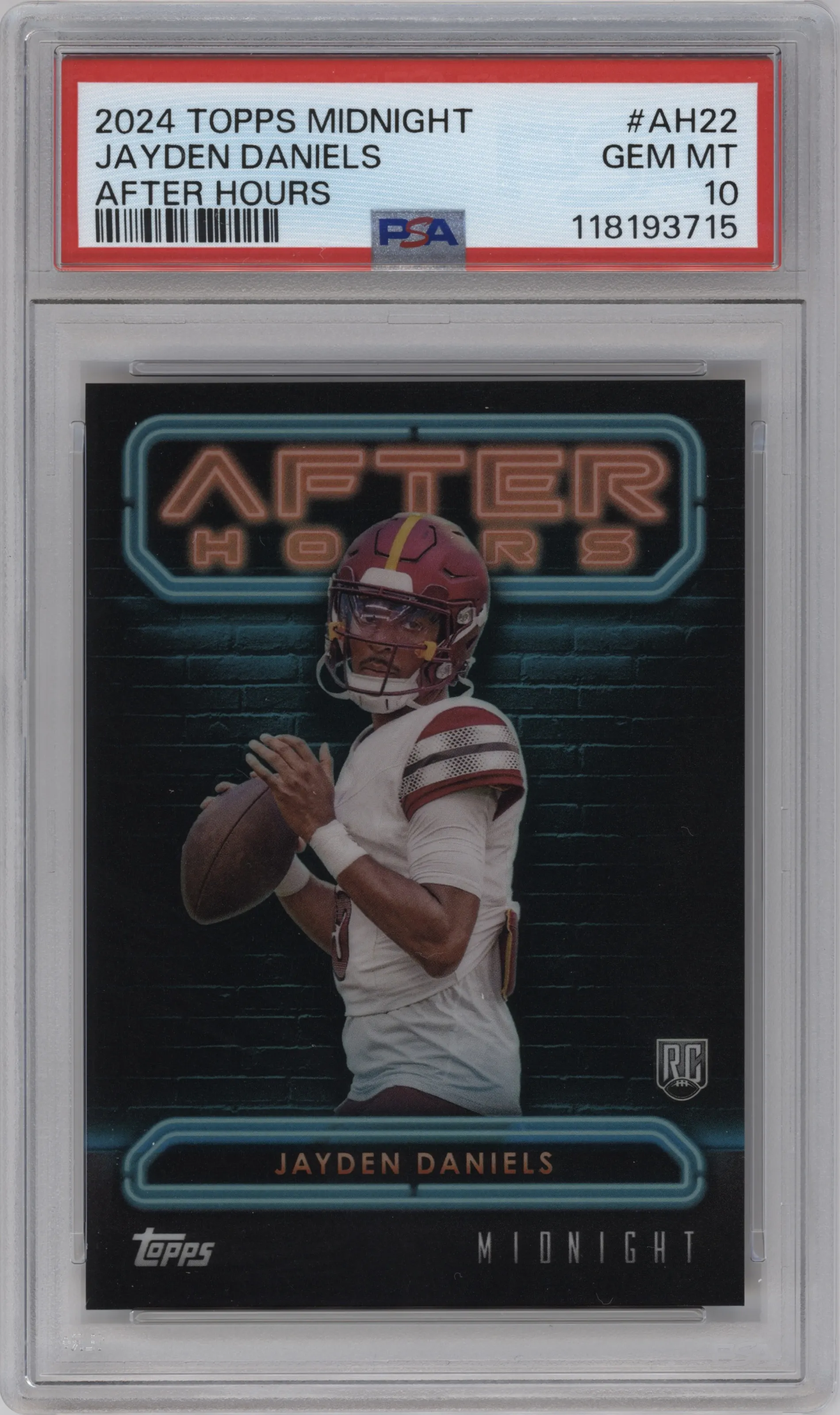 2024 Topps Midnight After Hours Jayden Daniels #AH-22 PSA 10