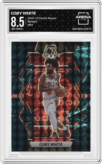 2022 Panini Mosaic Coby White Genesis #64 ARENA CLUB 8.5