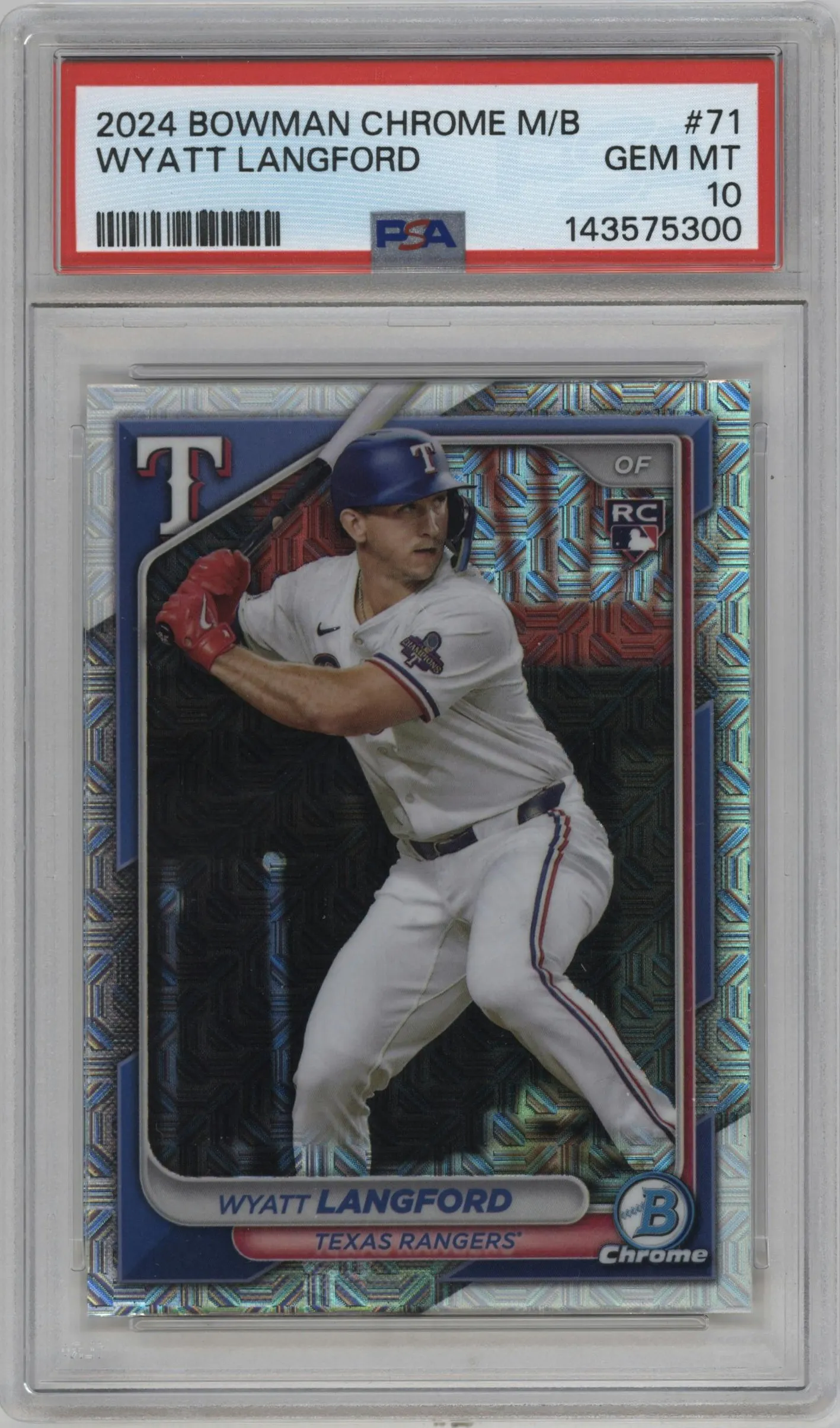 2024 Bowman Chrome Mega Box Wyatt Langford #71 PSA 10