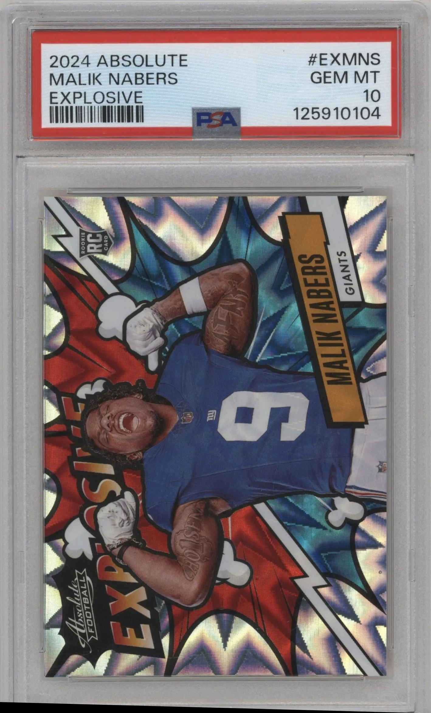 2024 Panini Absolute Explosive Malik Nabers #EX-MNS PSA 10