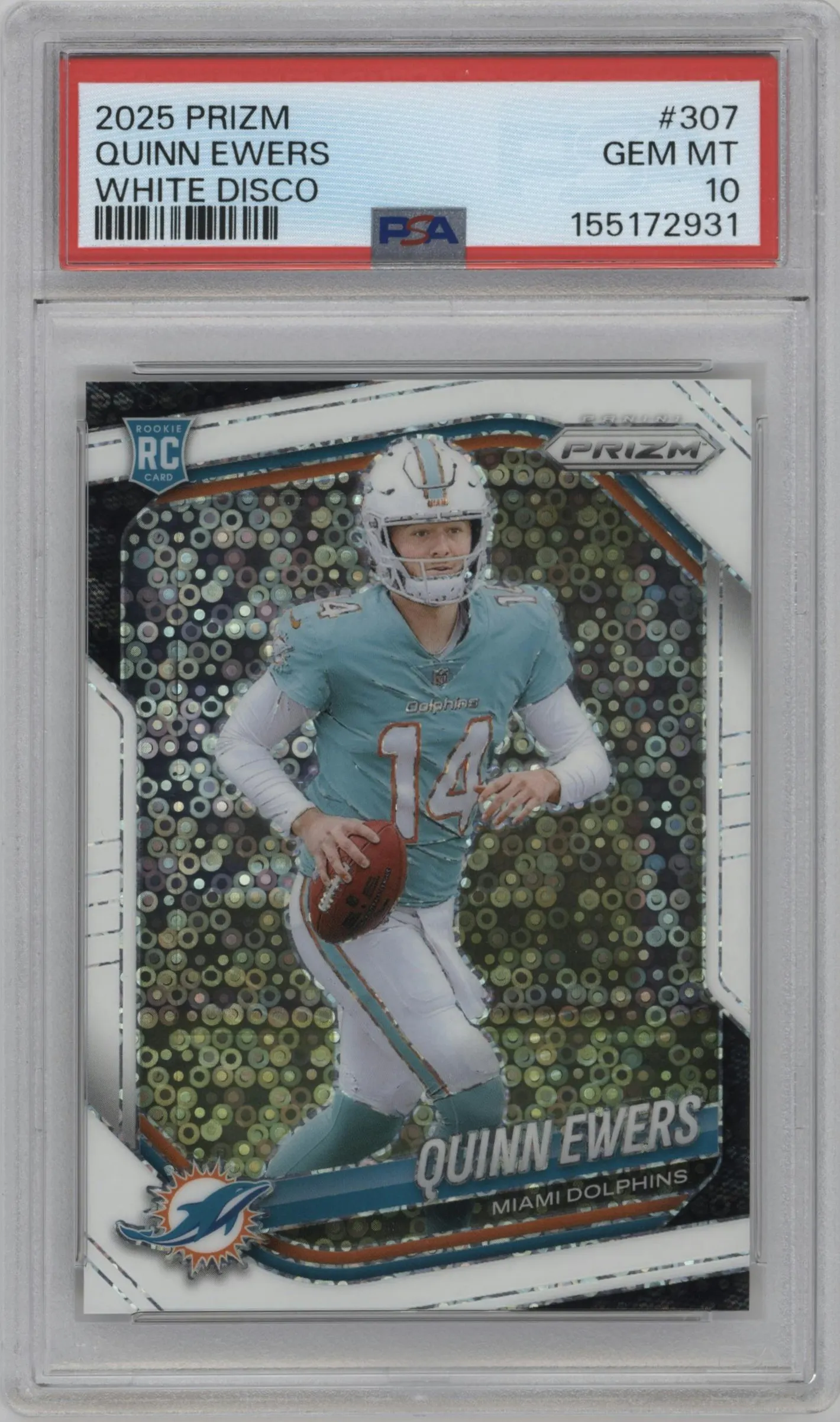 2025 Panini Prizm Quinn Ewers White Disco #307 PSA 10