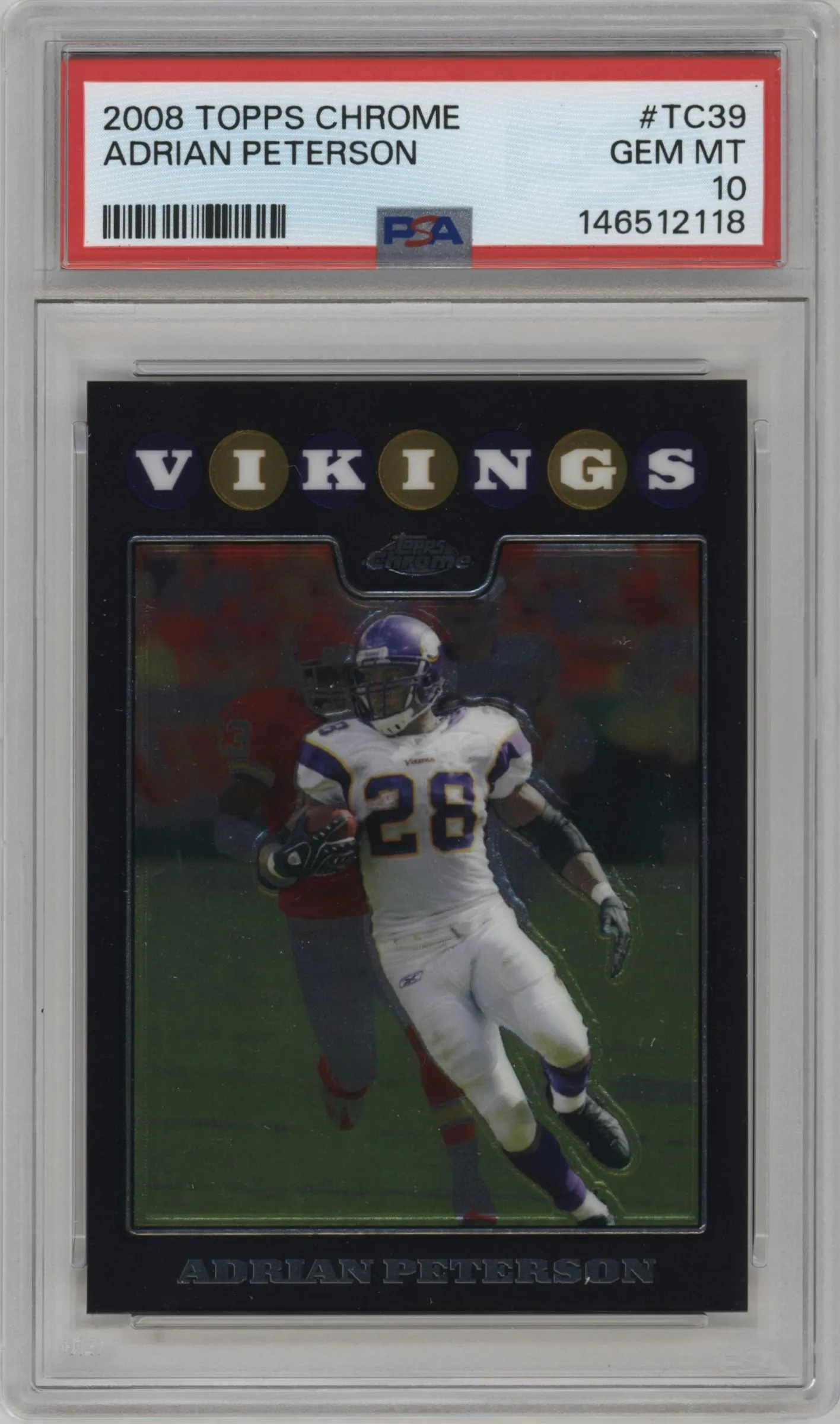 2008 Topps Chrome Adrian Peterson #TC39 PSA 10