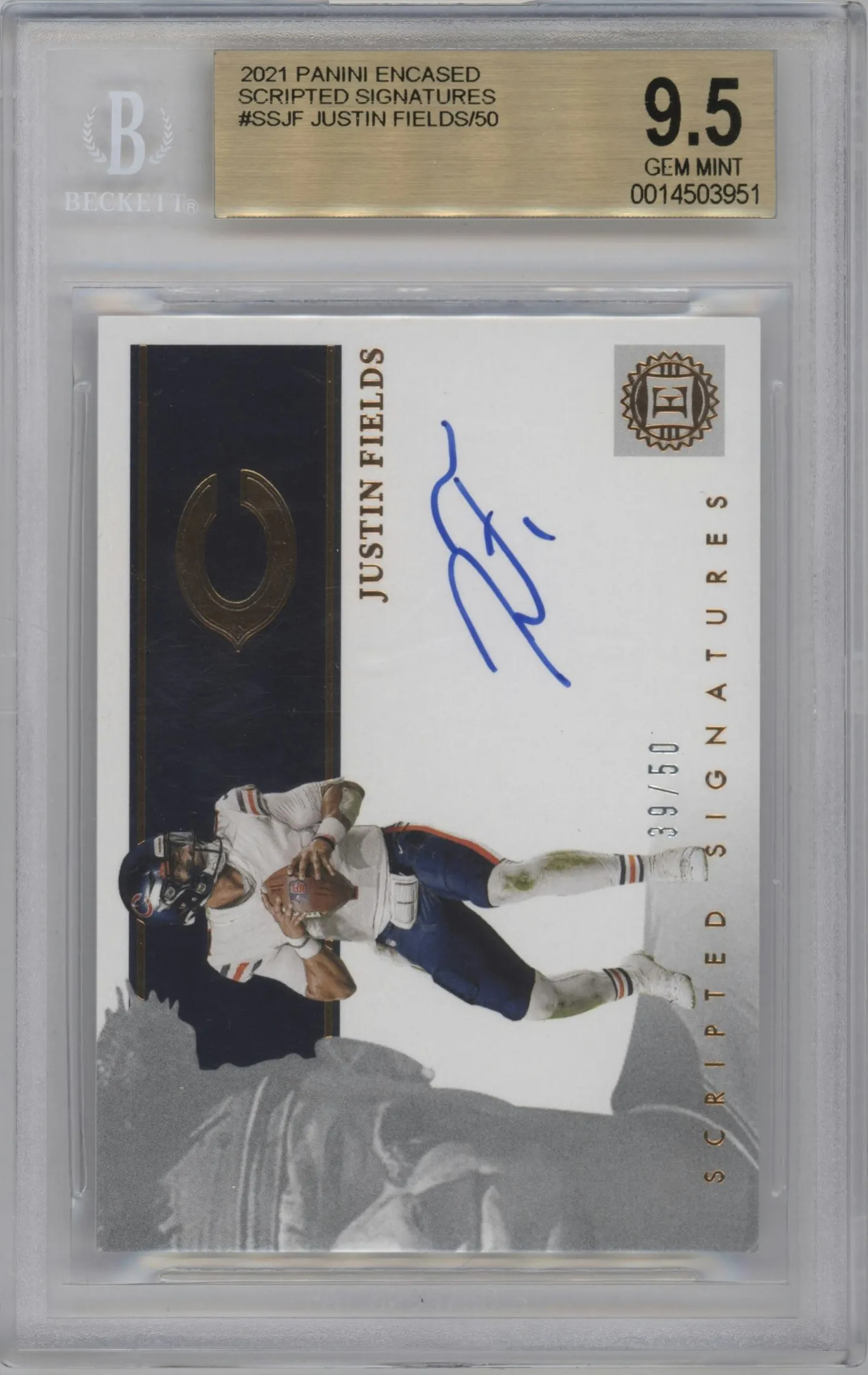 2021 Panini Encased Scripted Sig. Justin Fields #SS-JF BGS 9.5