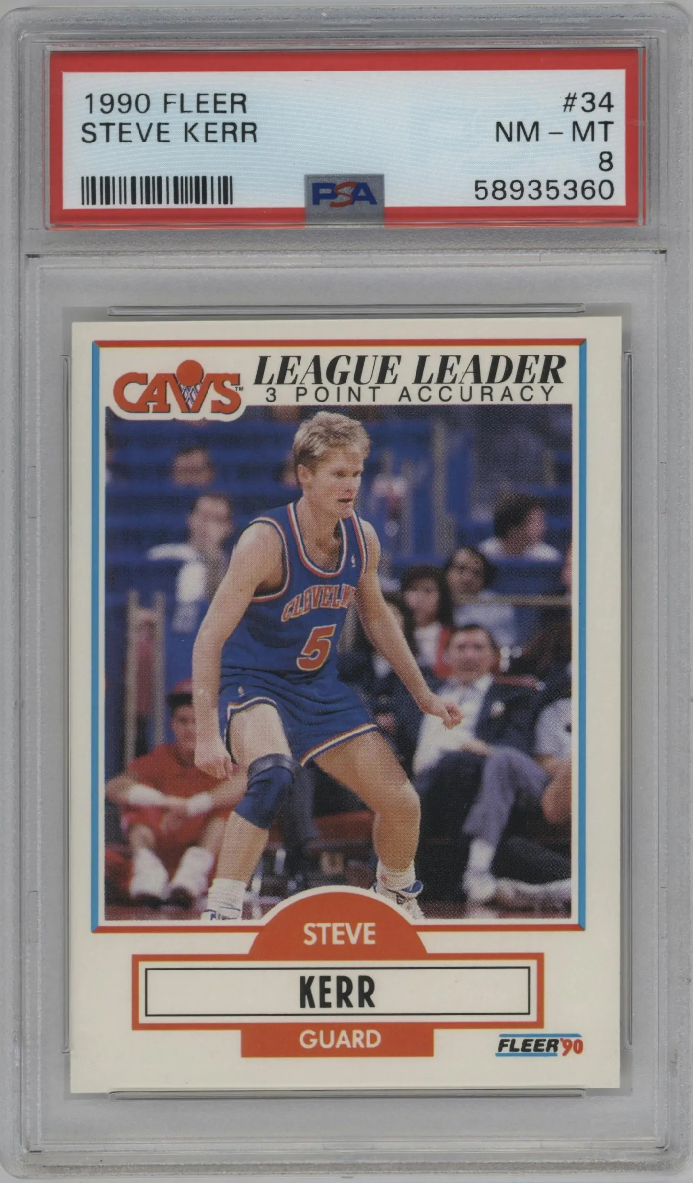 1990 Fleer Steve Kerr PSA 8