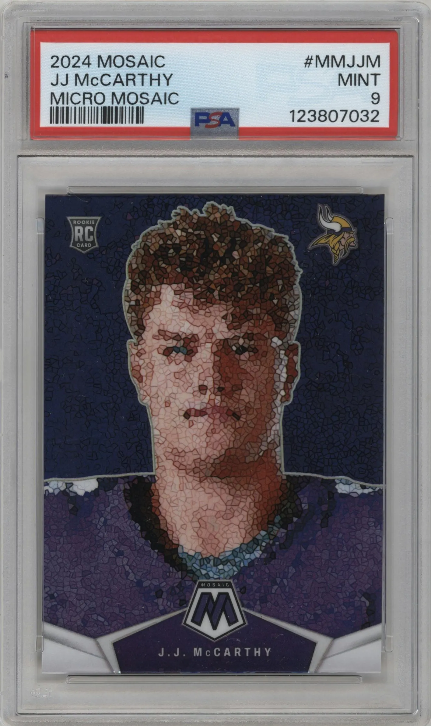 2024 Panini Mosaic Micro Mosaic J.J. McCarthy #MM-JJM PSA 9