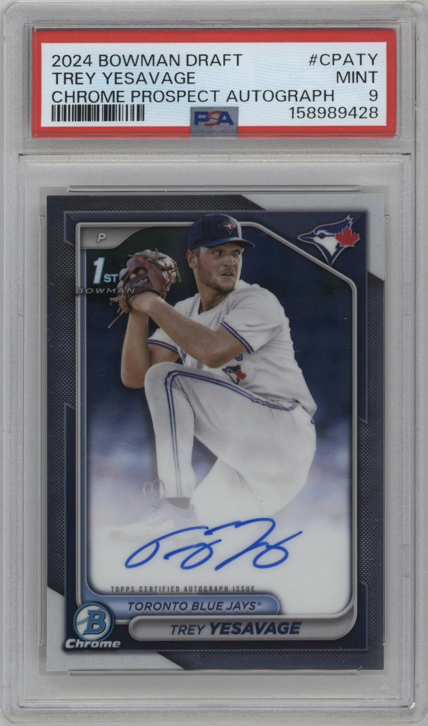 2024 Bowman Draft Chr.Pros.Auto Trey Yesavage #CPA-TY PSA 9