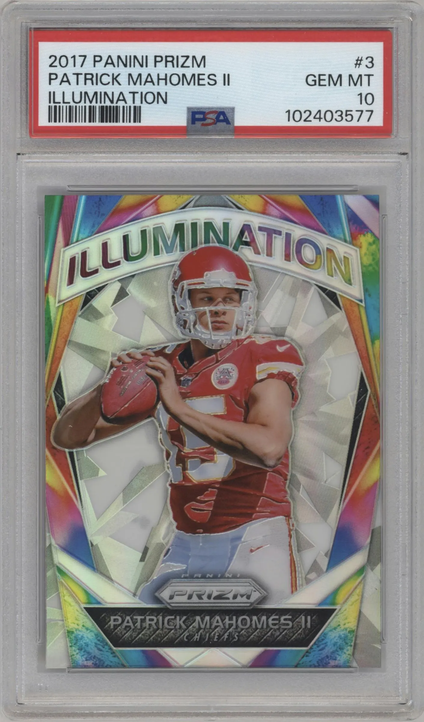 2017 Panini Prizm Illumination Patrick Mahomes II #3 PSA 10