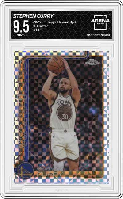 2025 Topps Chrome Update Stephen Curry X-Fractor #14 ARENA CLUB 9.5