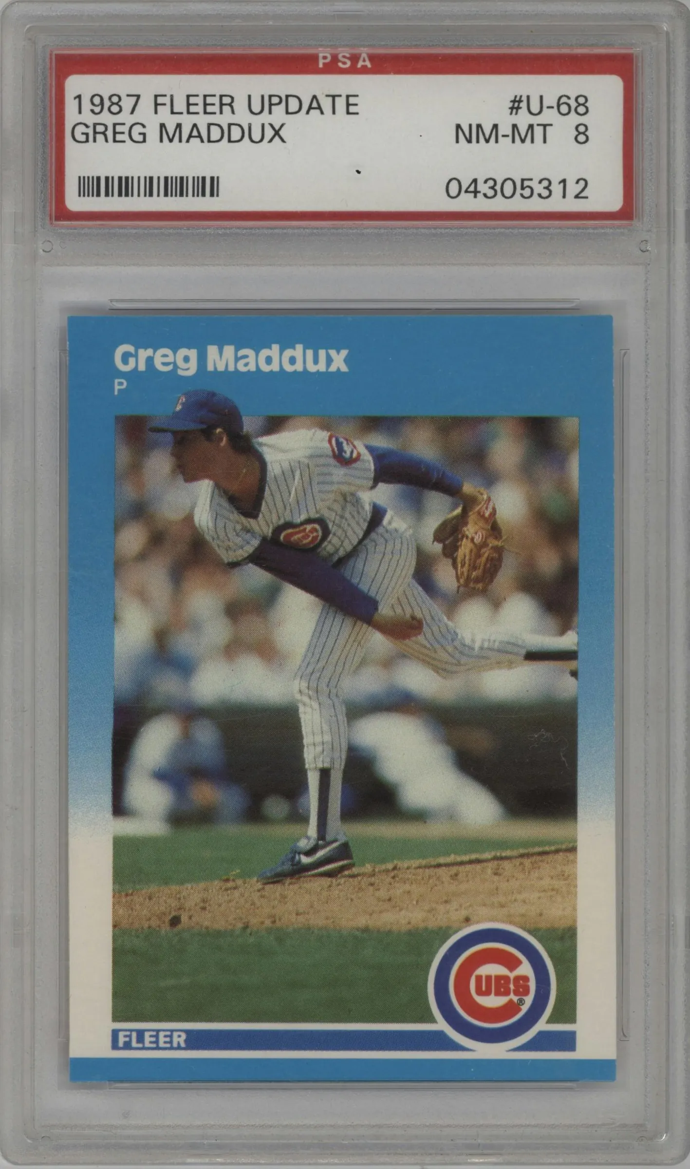 1987 Fleer Update Greg Maddux #U-68 PSA 8