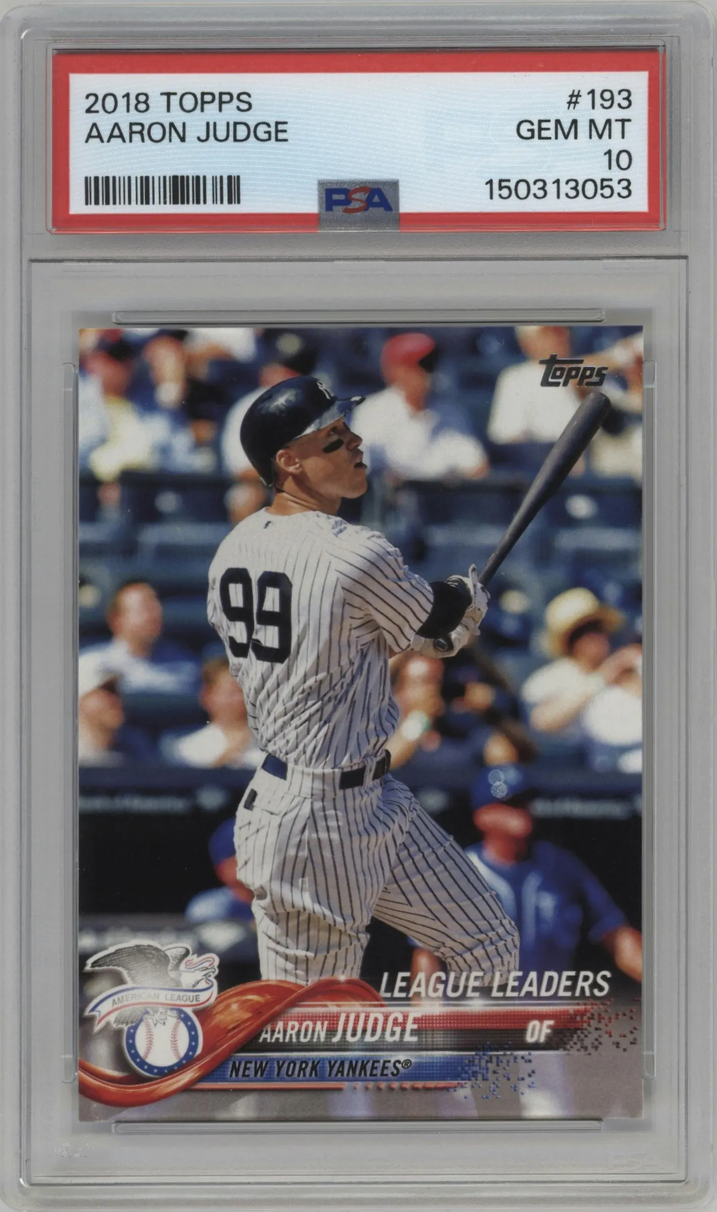 2018 Topps Series 1 Aaron Judge #193 PSA 10