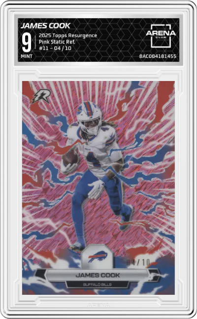 2025 Topps Resurgence James Cook Pink Static Refractor #11 ARENA CLUB 9