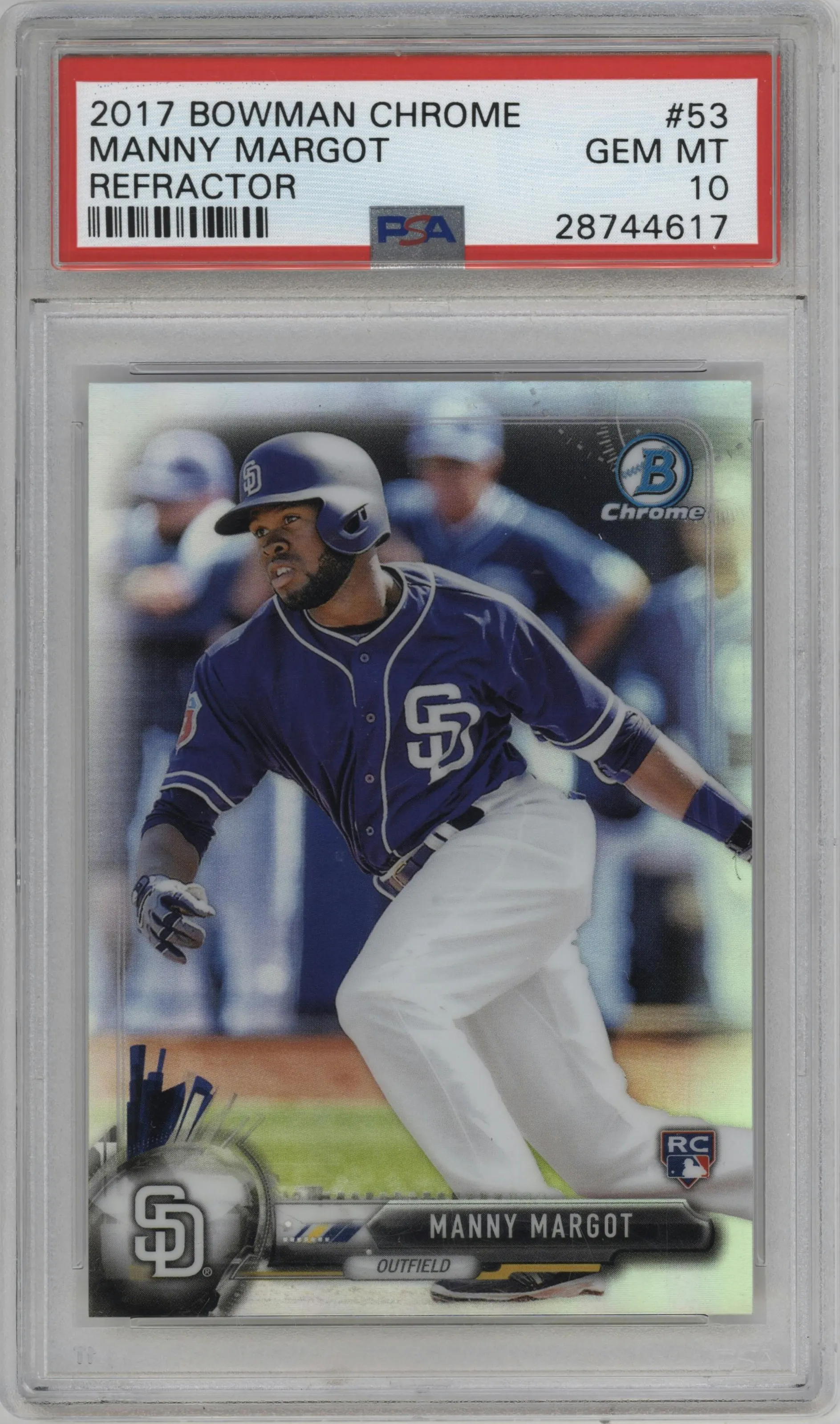 2017 Bowman Chrome Manny Margot Refractor #53 PSA 10