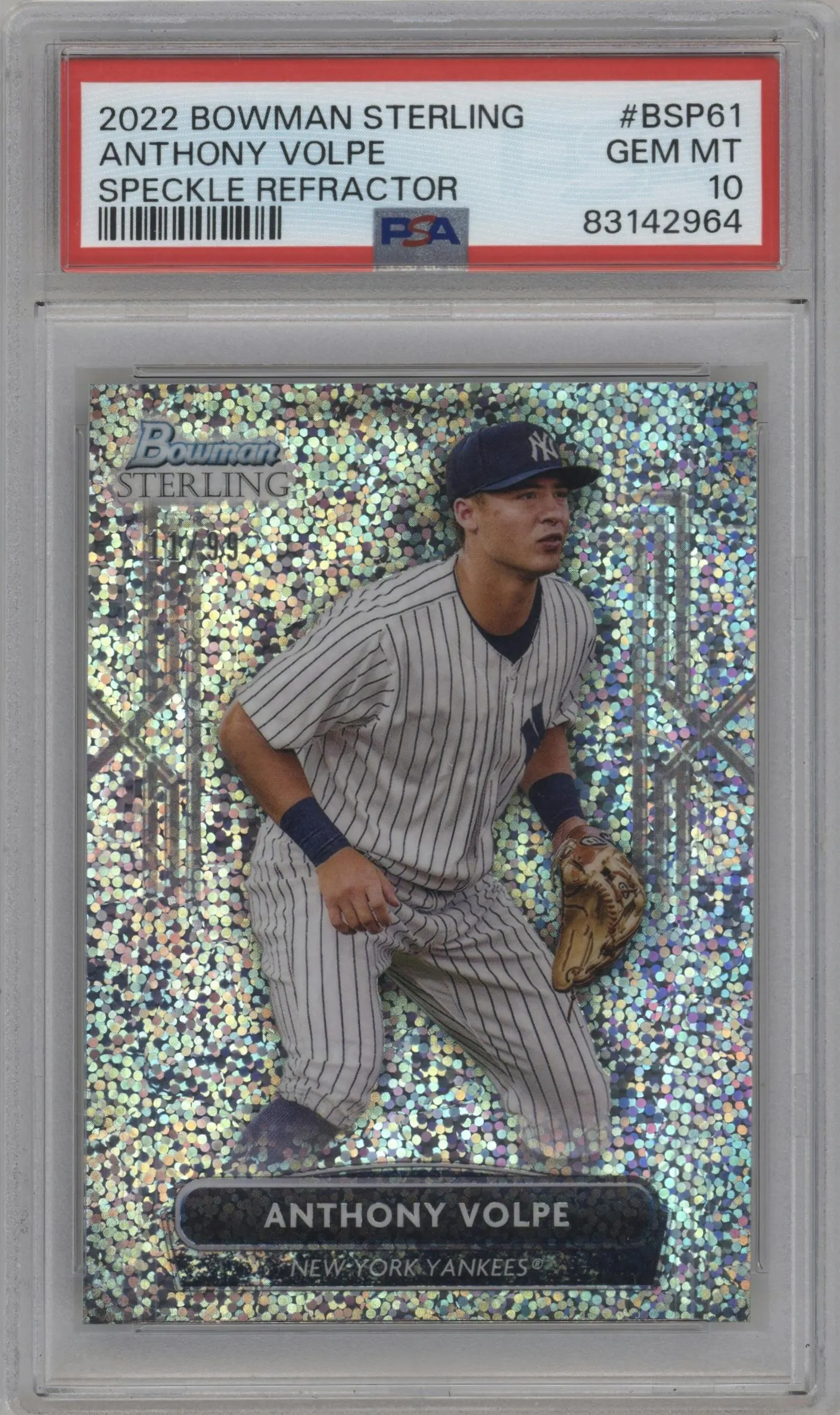 2022 Bowman Sterling Anthony Volpe Speckle Refractor PSA 10