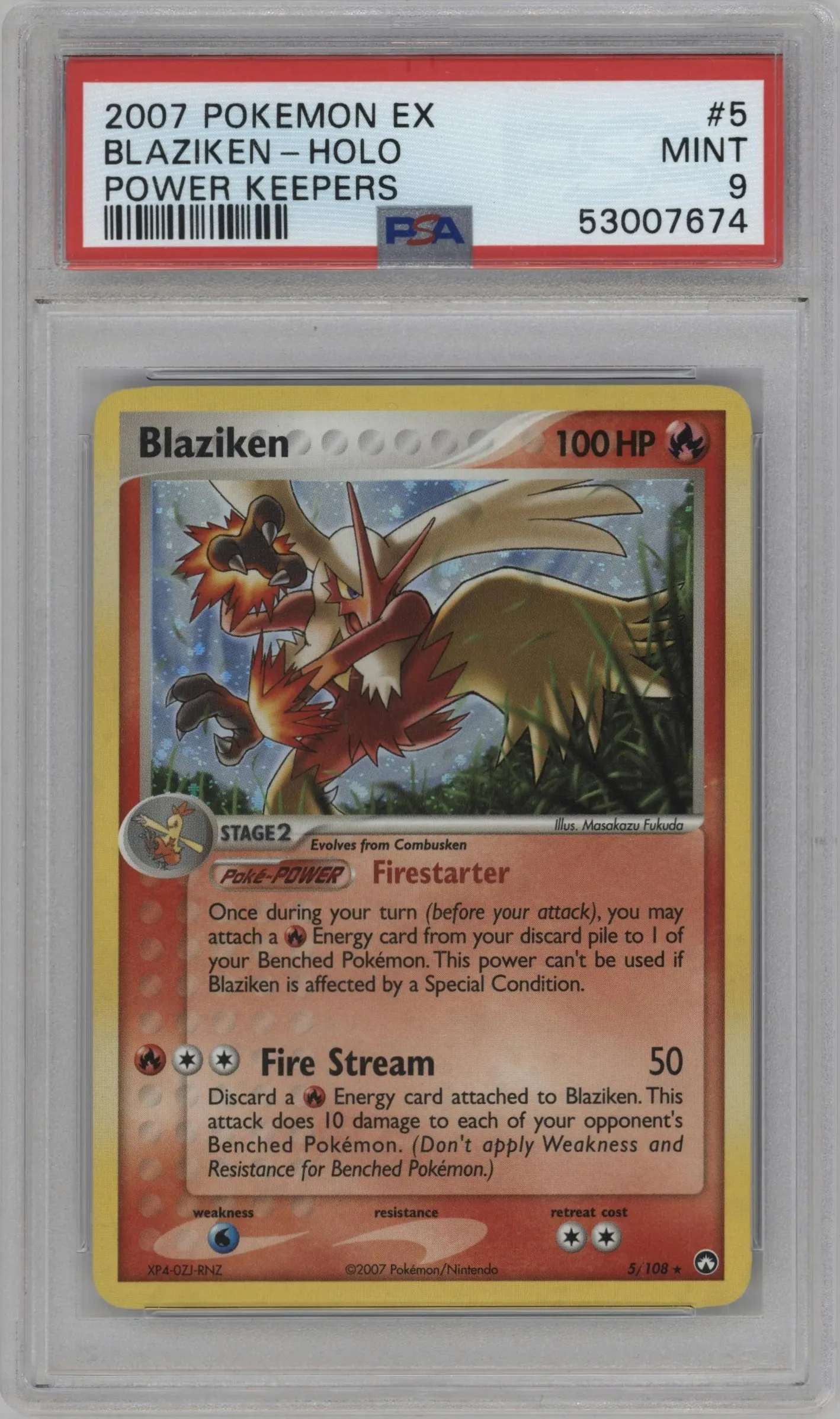 2007 Pokemon EX Power Keepers Blaziken #5 PSA 9
