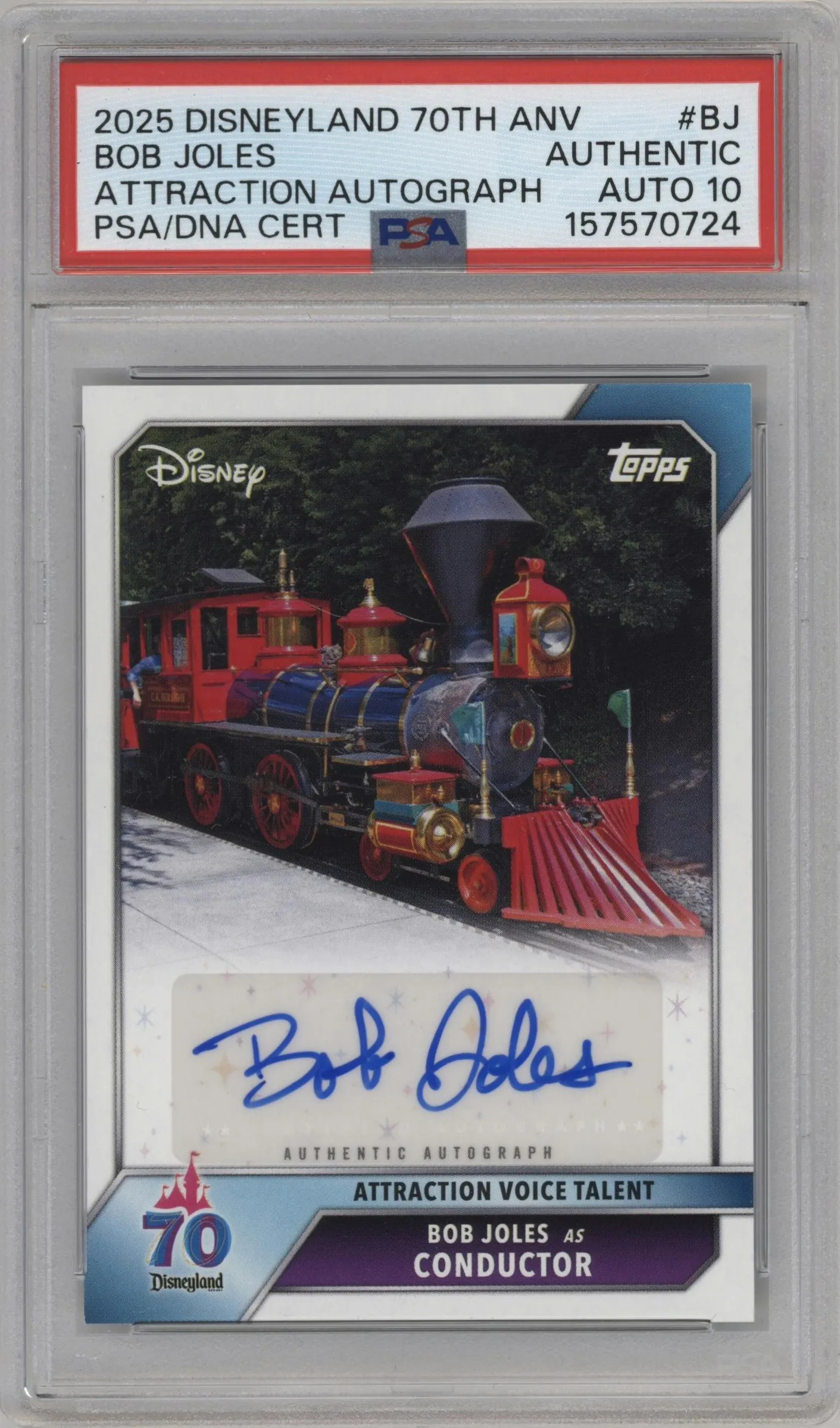2025 Topps Disneyland 70th Anniversary Attraction Auto Bob Joles PSA AUTHENTIC #AA-BJ PSA
