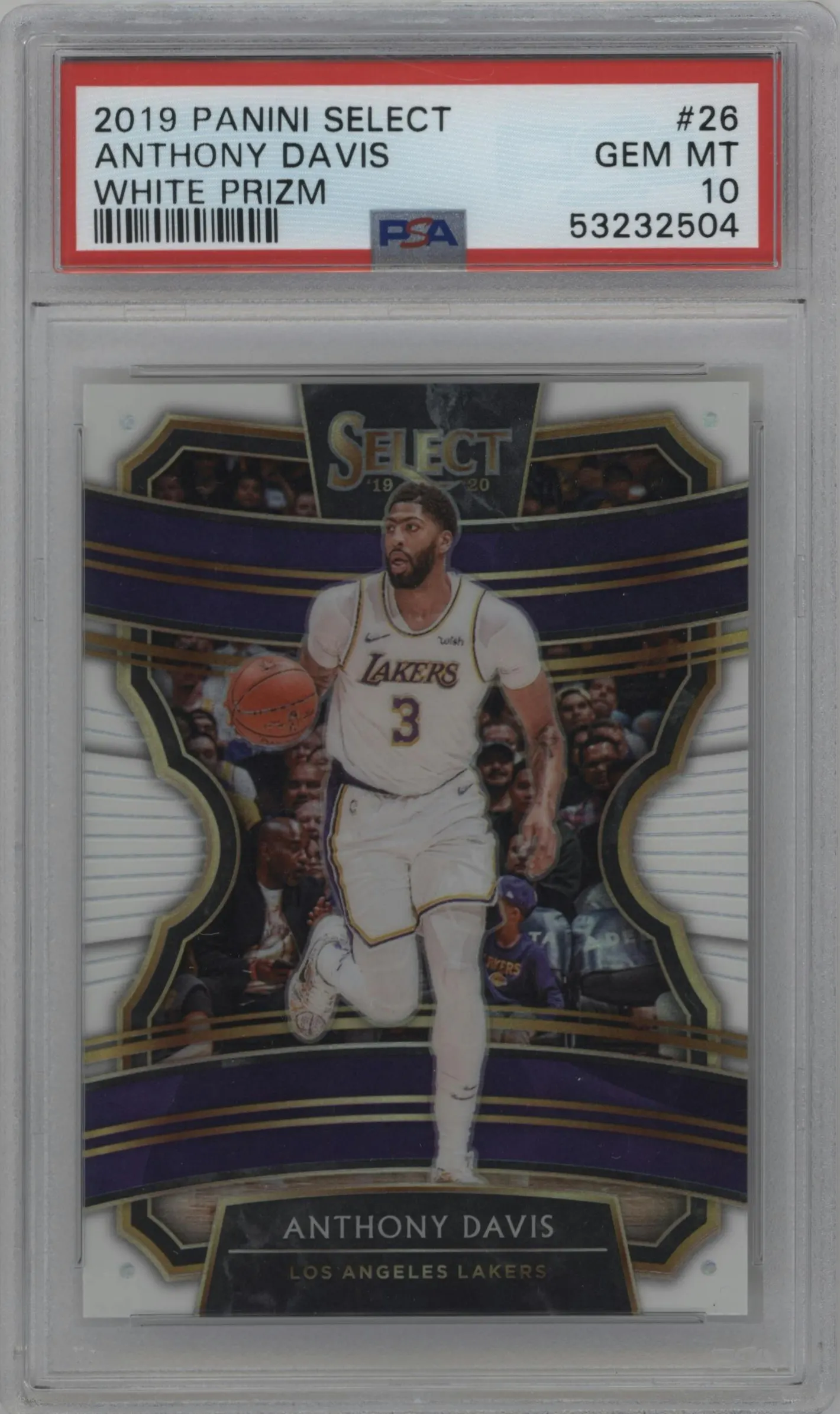 2019 Panini Select Anthony Davis White Prizm #26 PSA 10