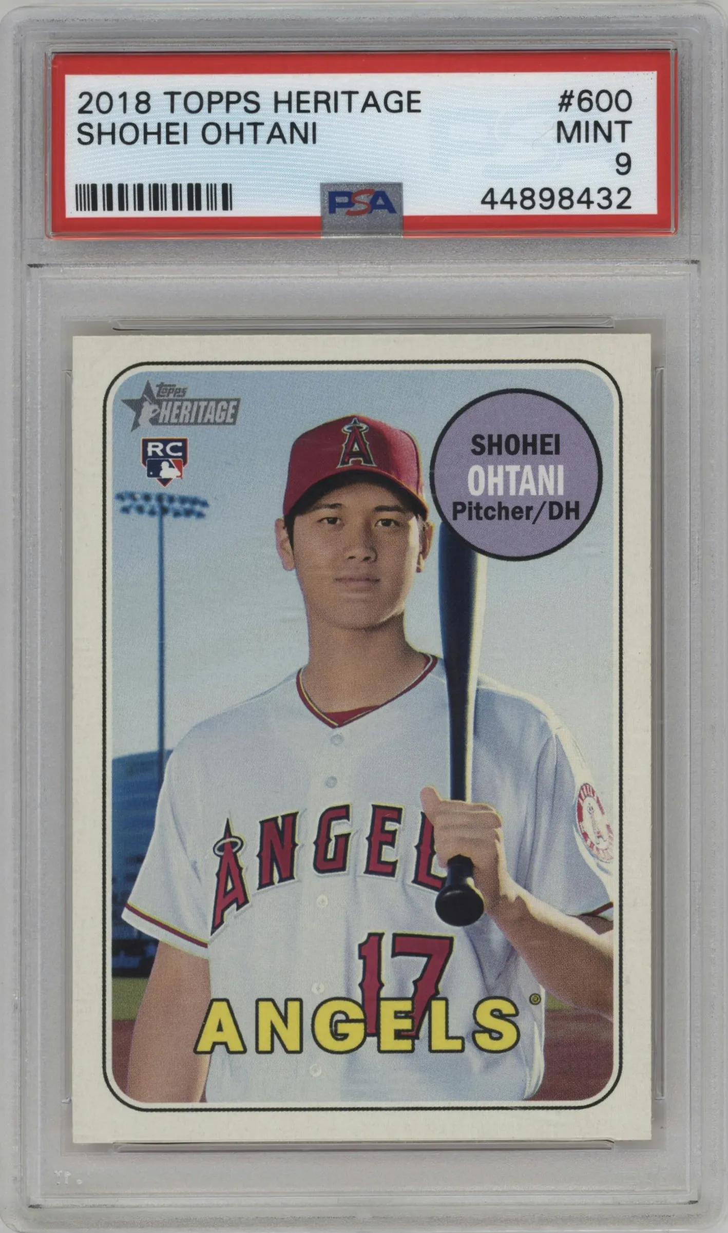 2018 Topps Heritage High Number Shohei Ohtani PSA 9