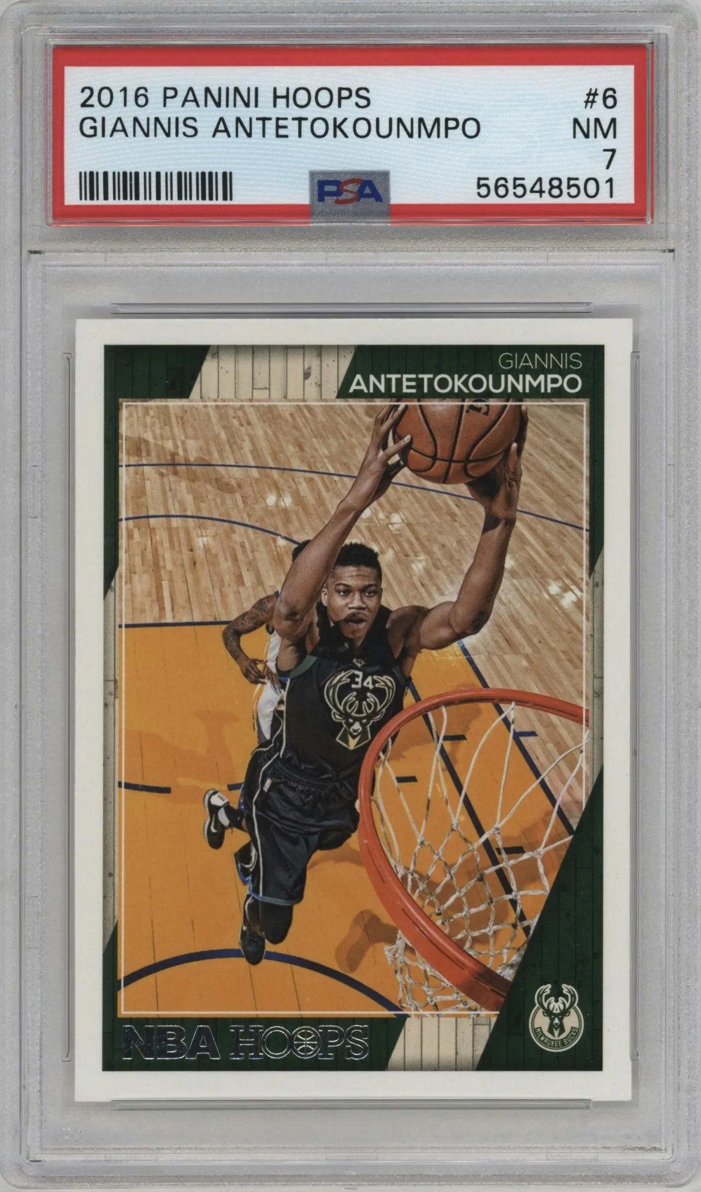 2016 Panini NBA Hoops Giannis Antetokounmpo #6 PSA 7