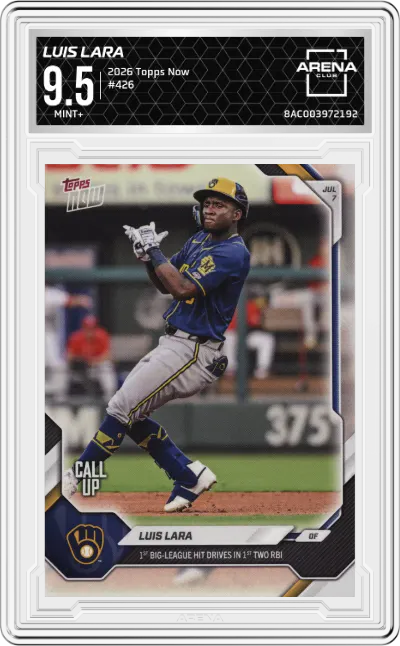 2026 Topps Now Luis Lara #426 ARENA CLUB 9.5