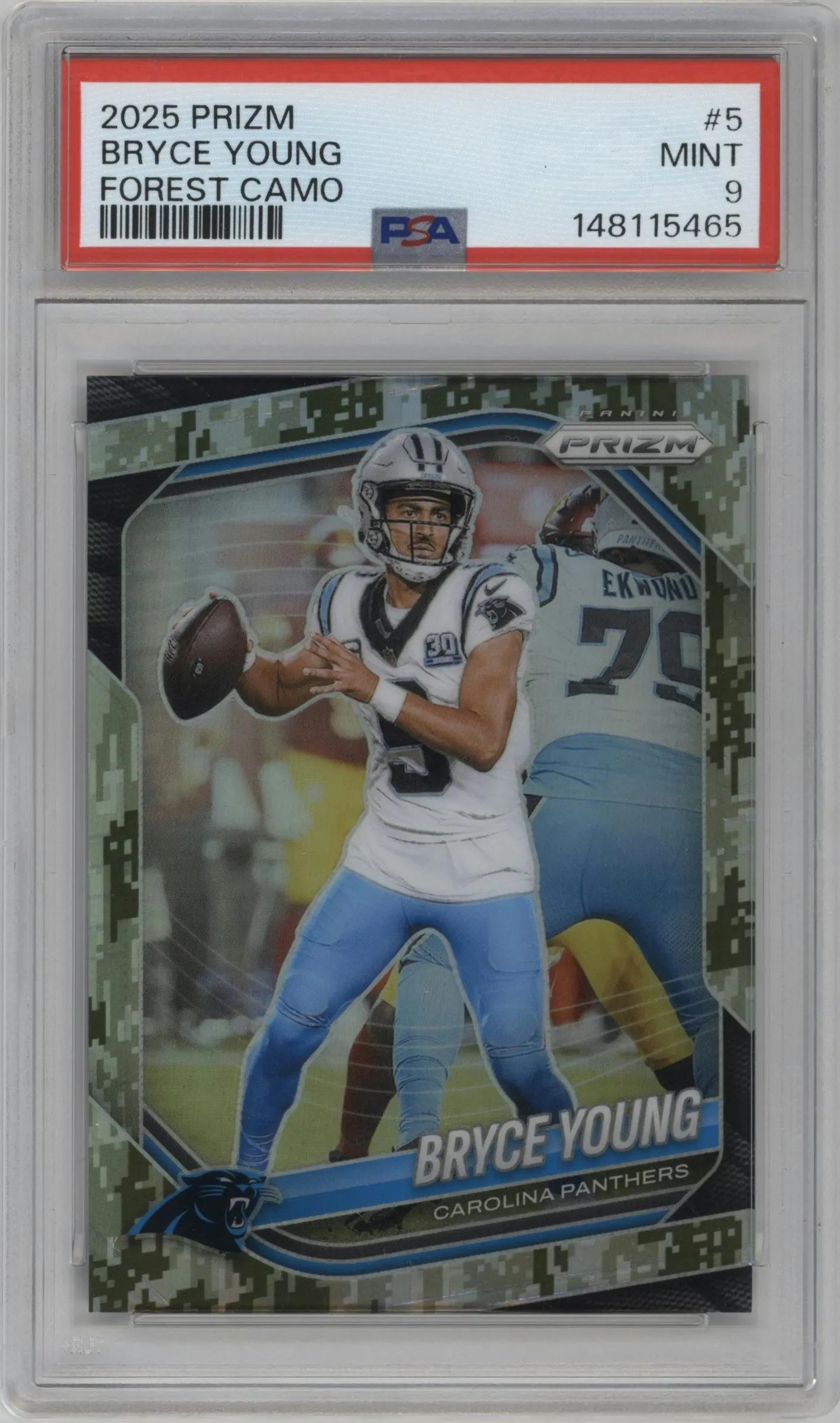 2025 Panini Prizm Bryce Young Forest Camo #5 PSA 9