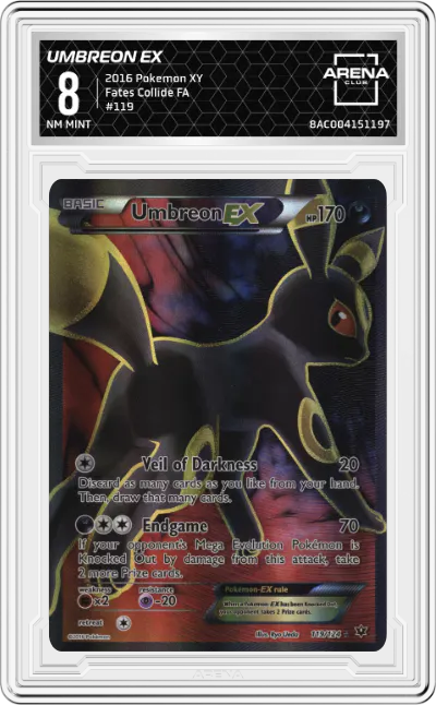 2016 Pokemon XY Fates Collide Umbreon EX #119 ARENA CLUB 8