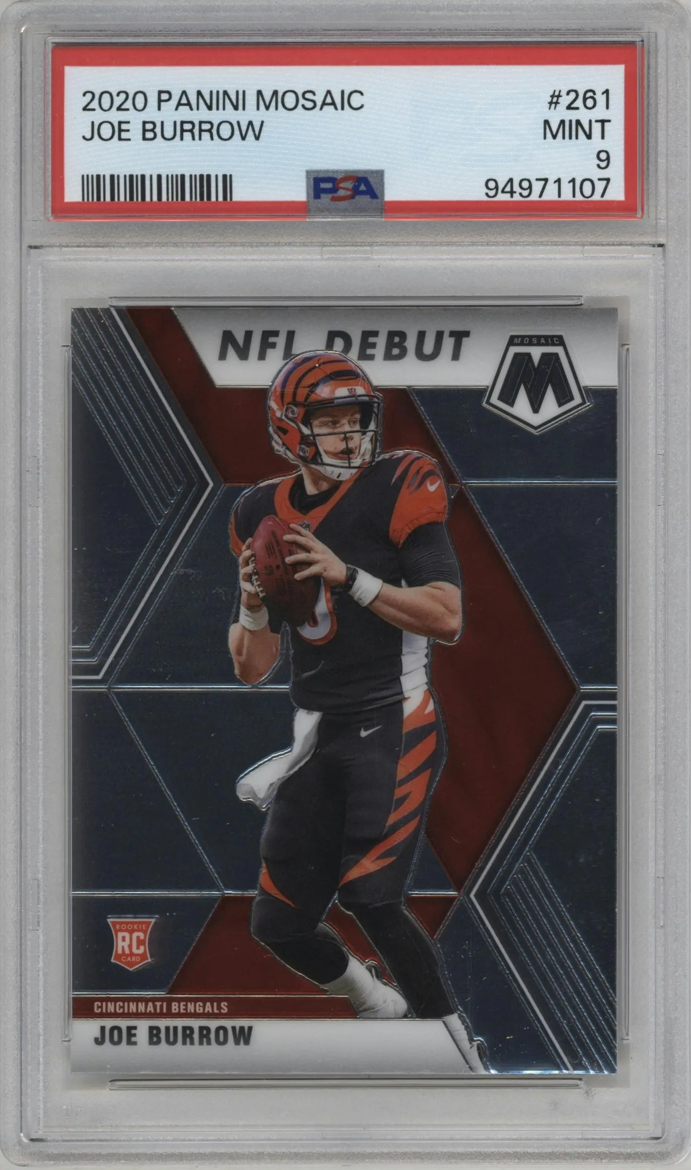 2020 Panini Mosaic Joe Burrow #261 PSA 9