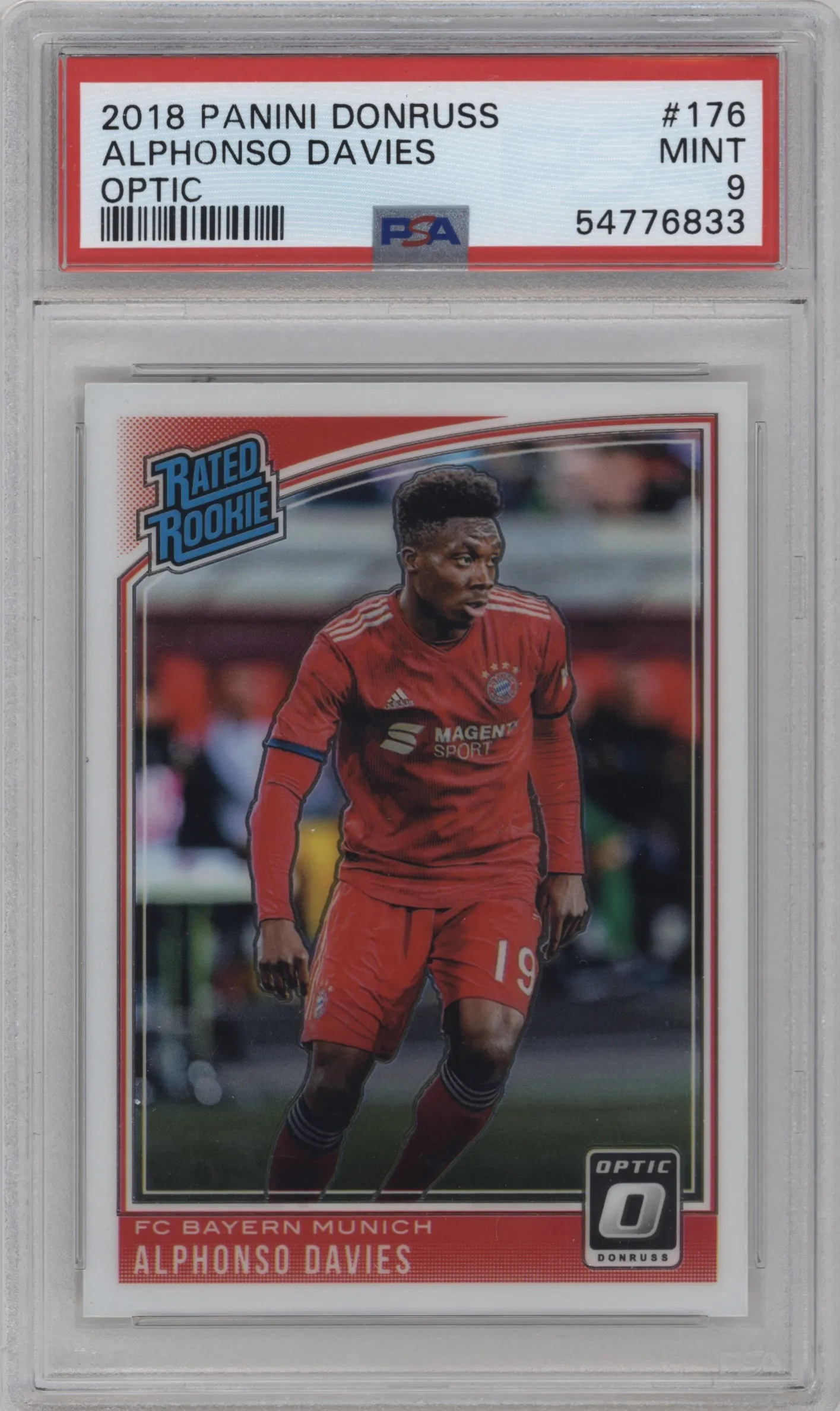 2018 Panini Donruss Optic Rtd.Rke. Alphonso Davies #176 PSA 9