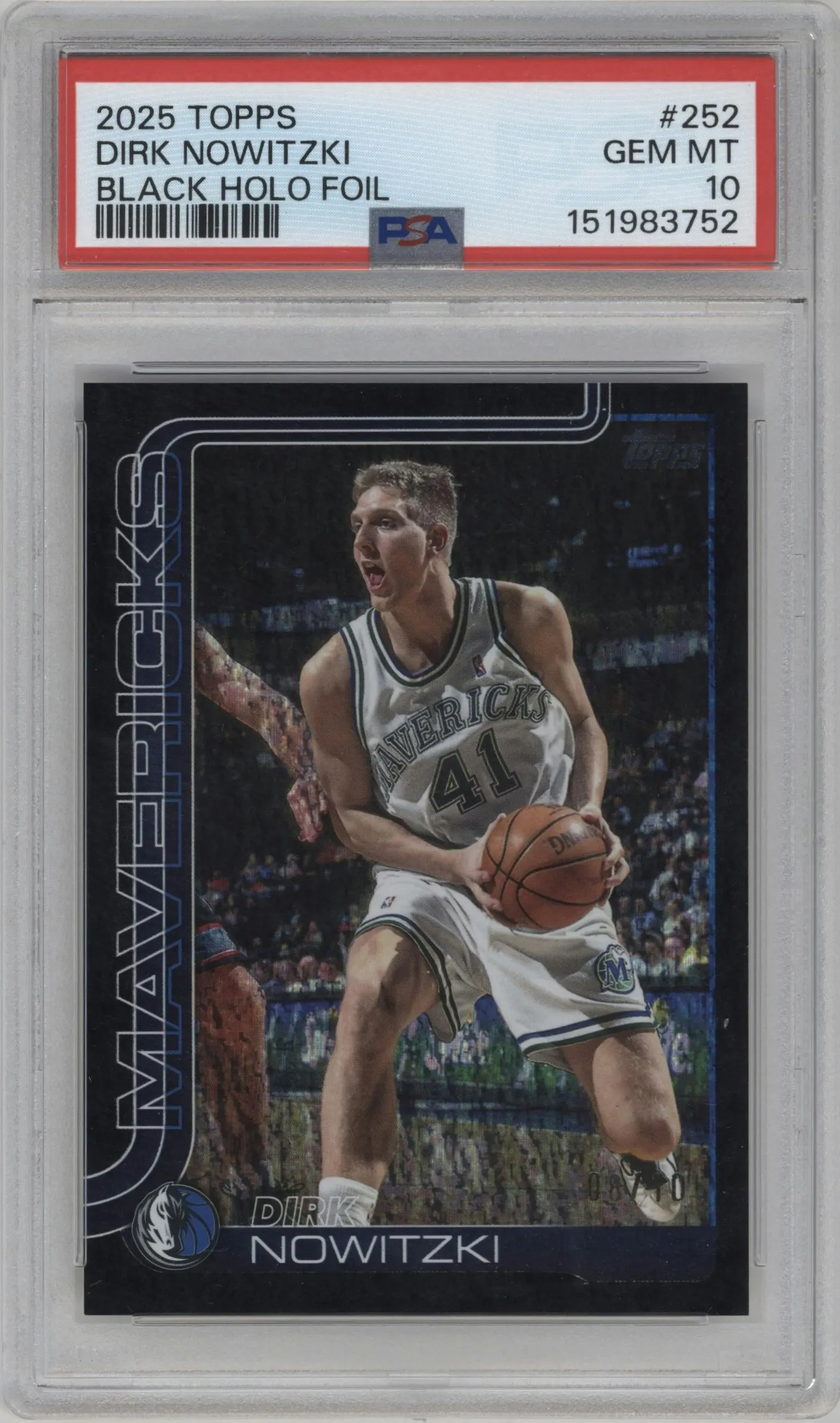 2025 Topps Dirk Nowitzki Black Holo Foil #252 PSA 10