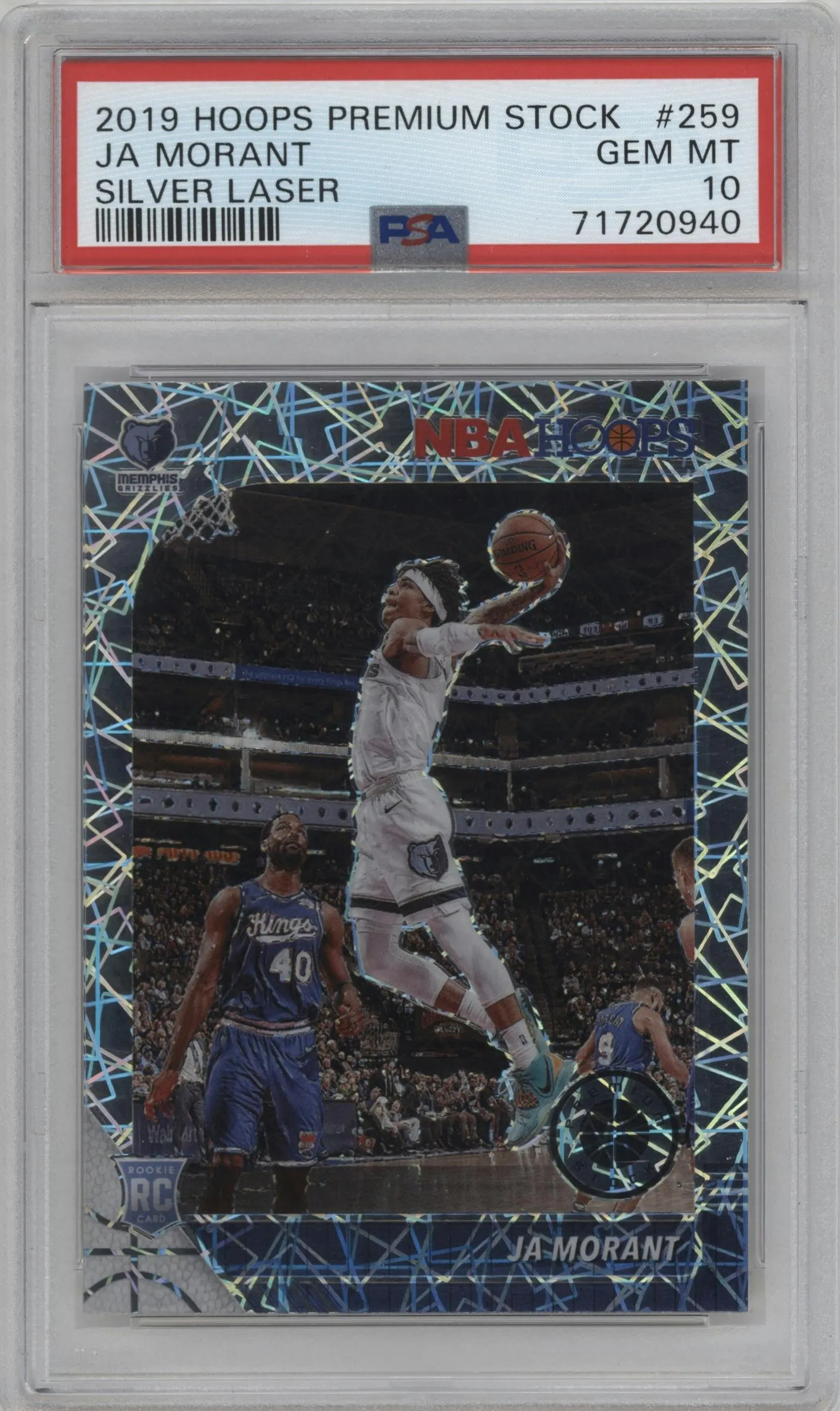 2019 Panini Hoops Premium Stock Ja Morant Silver Laser PSA 10