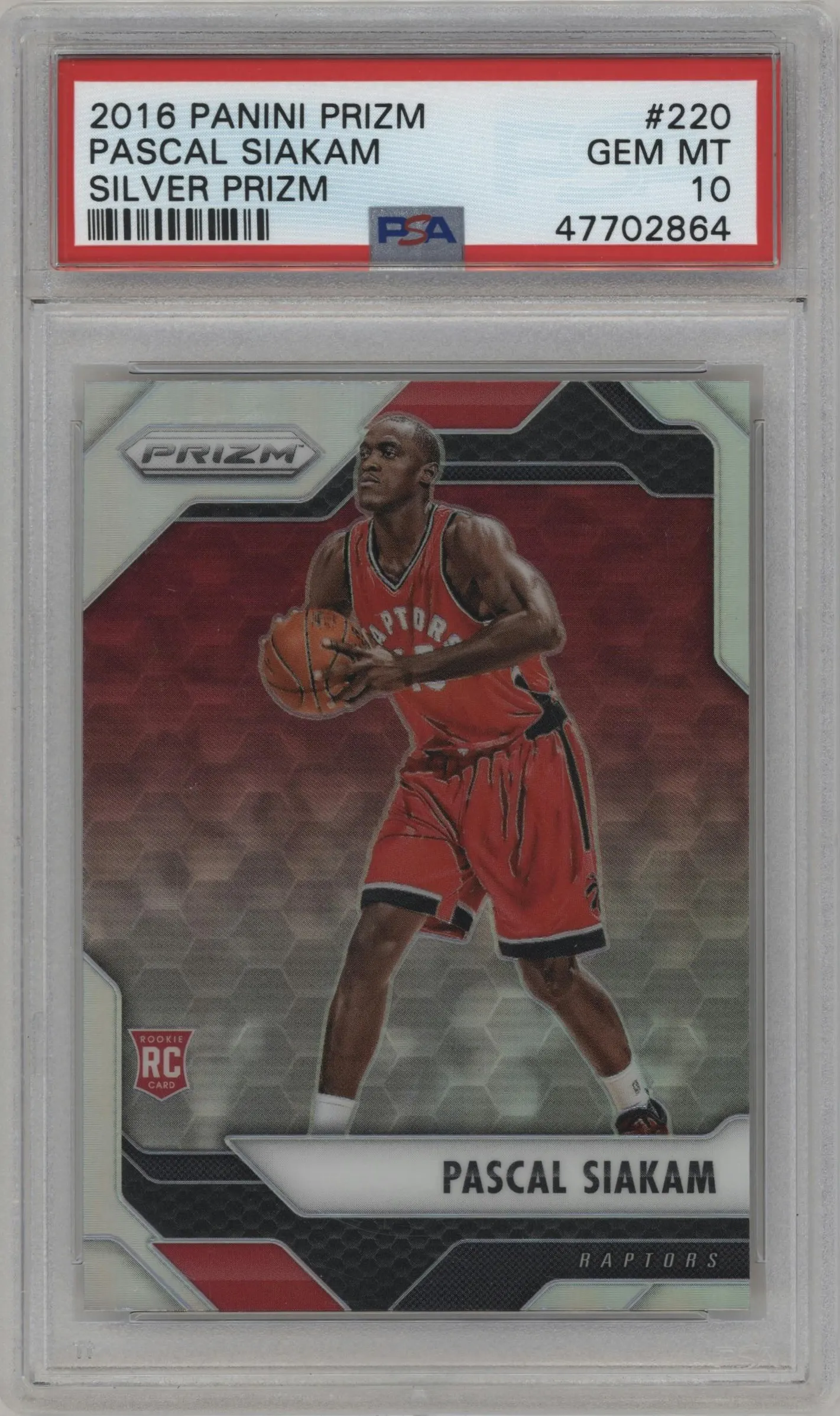 2016 Panini Prizm Pascal Siakam Silver Prizm #220 PSA 10