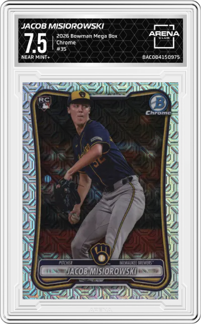 2026 Bowman Mega Box Chrome Jacob Misiorowski #35 ARENA CLUB 7.5