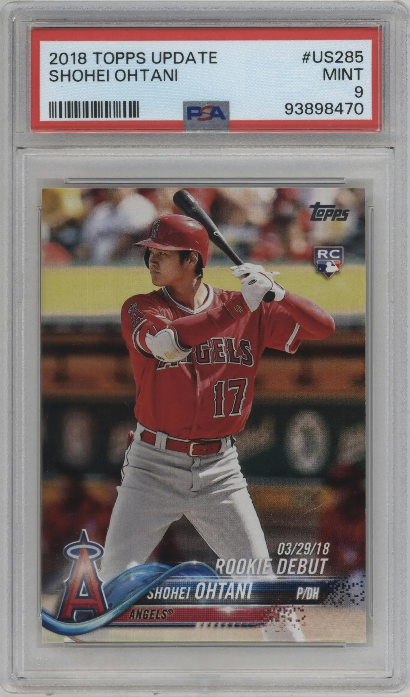 2018 Topps Update Shohei Ohtani #US285 PSA 9