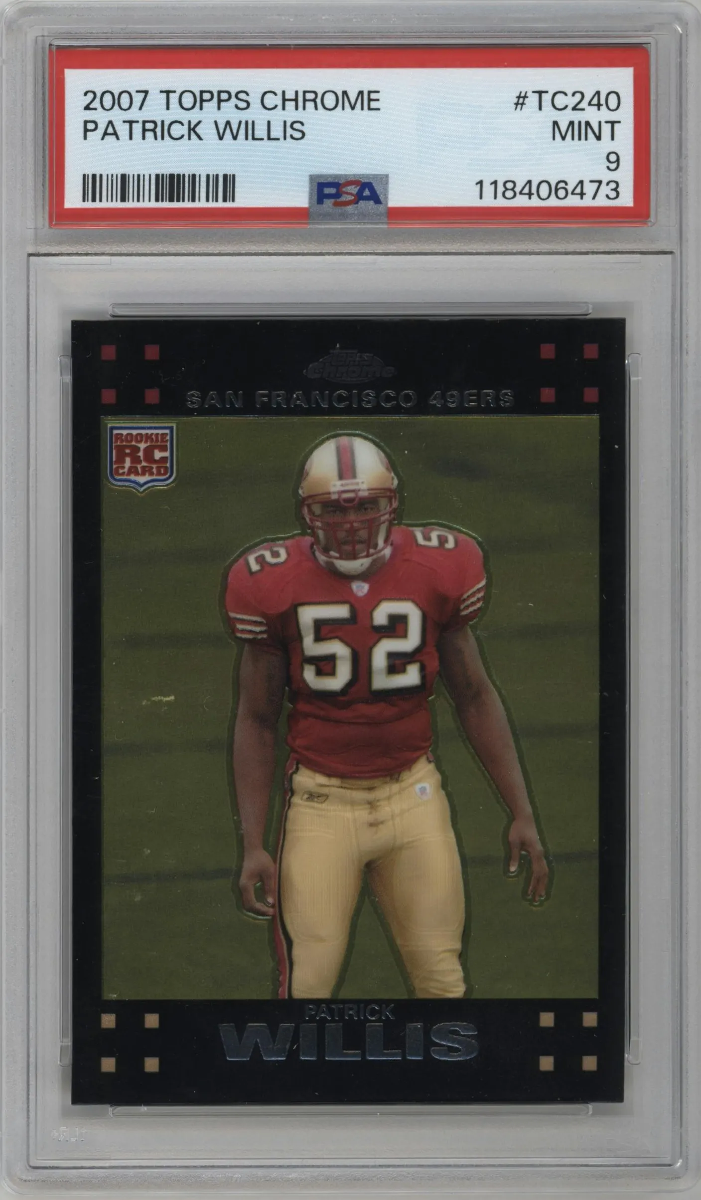 2007 Topps Chrome Patrick Willis #TC240 PSA 9
