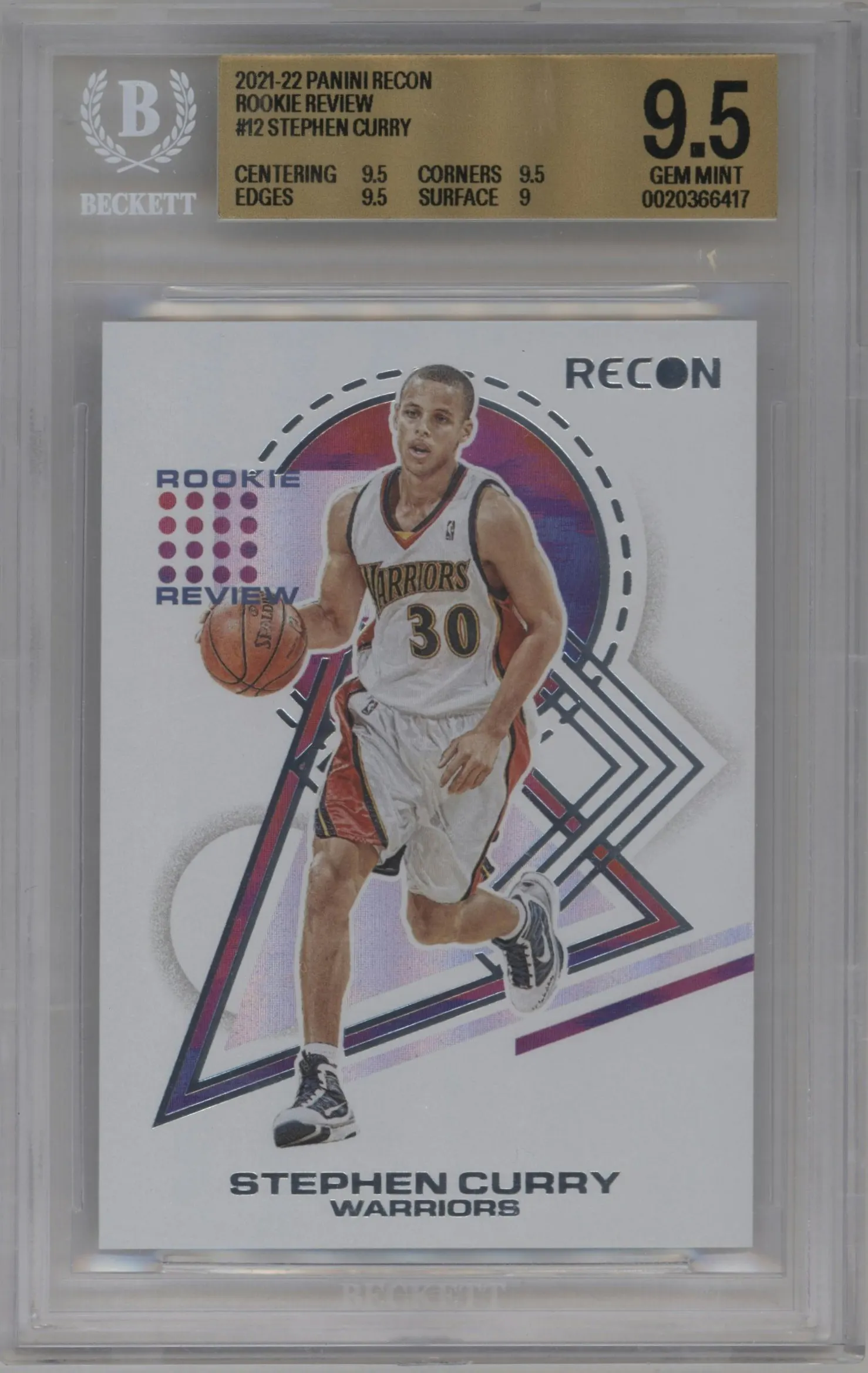 2021 Panini Recon Rookie Review Stephen Curry #12 BGS 9.5