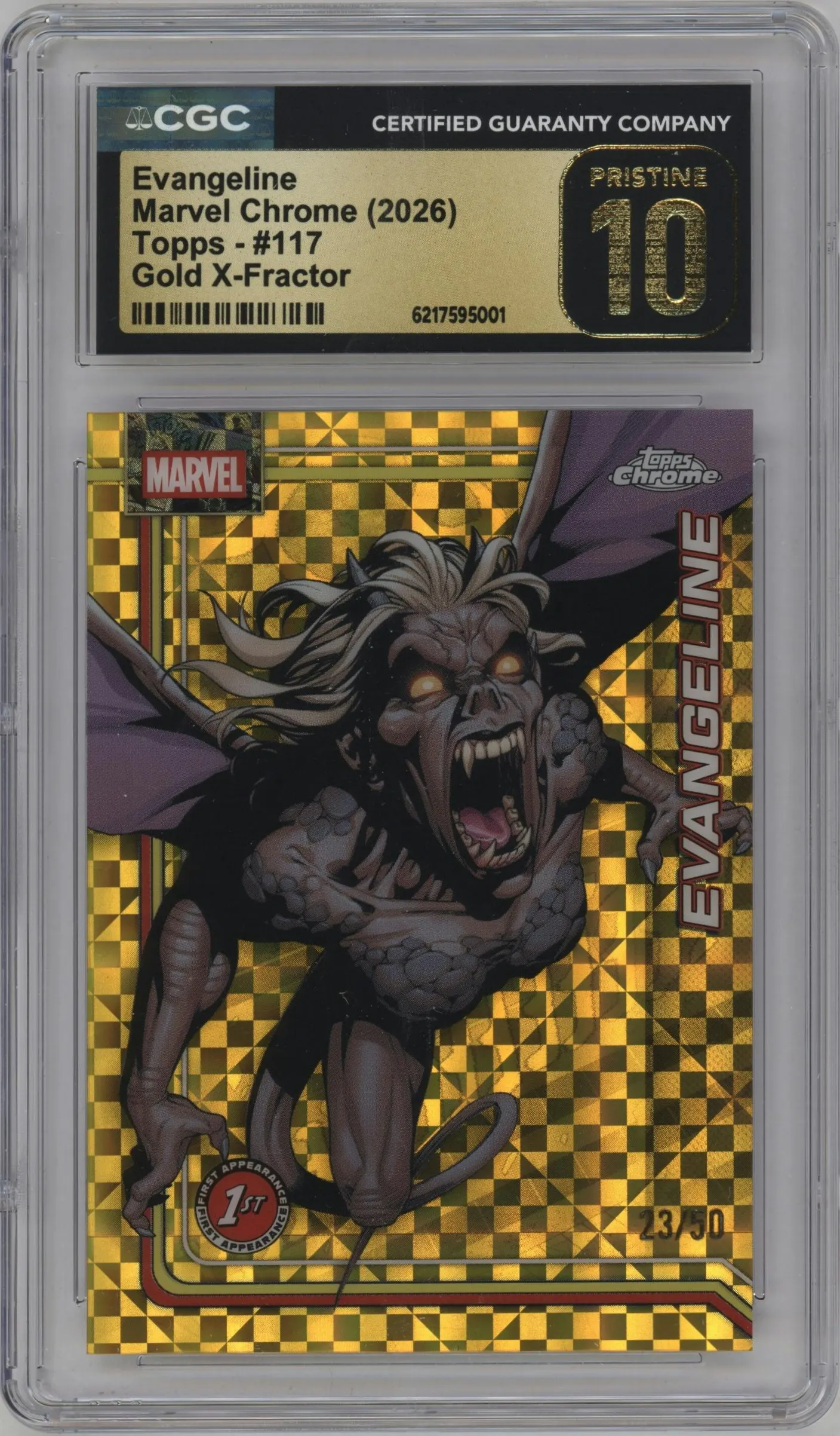 2026 Topps Chrome Marvel Comics Evangeline Gold X-Fractor #117 CGC 10